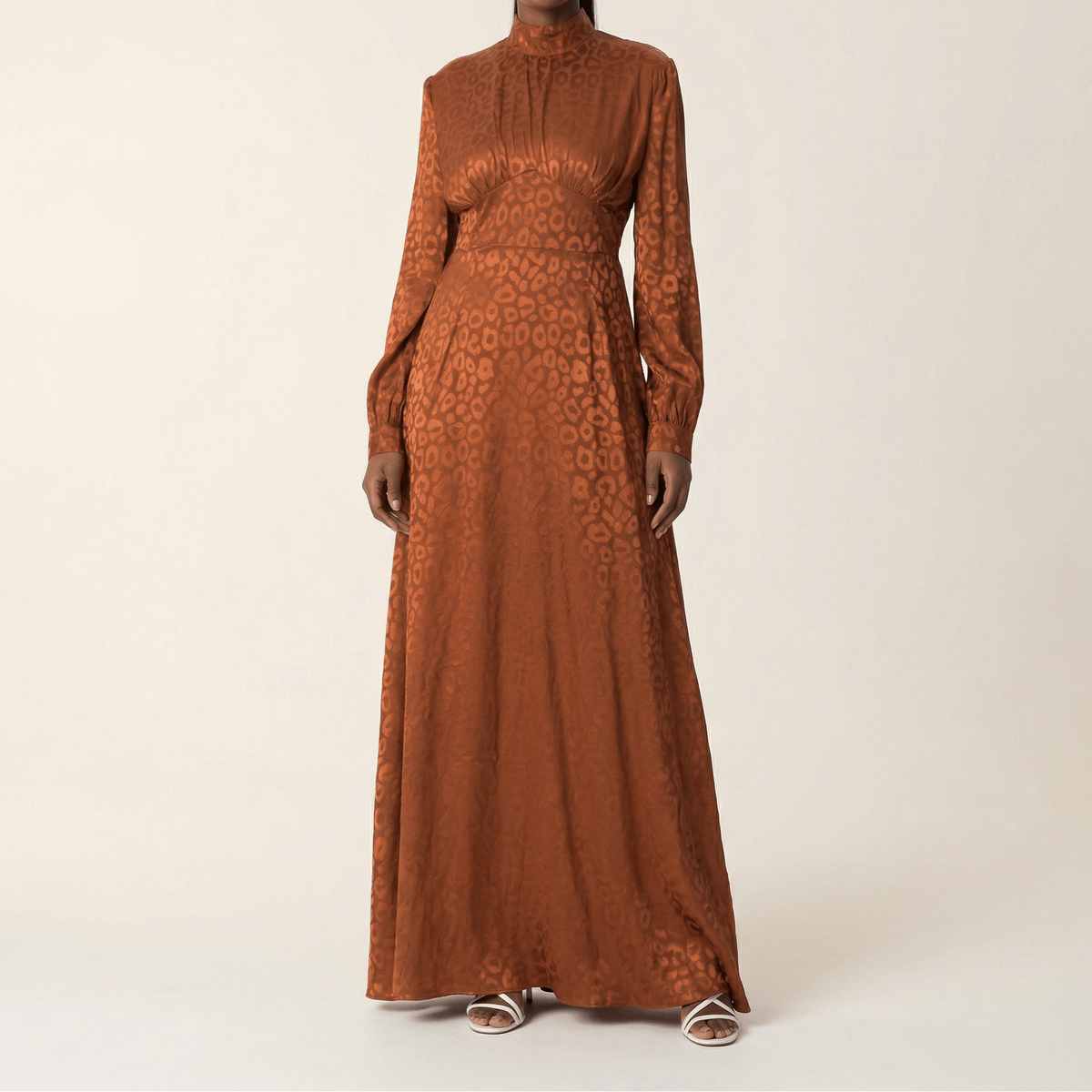 Walk on the wild side satin jacquard dress Kabayare