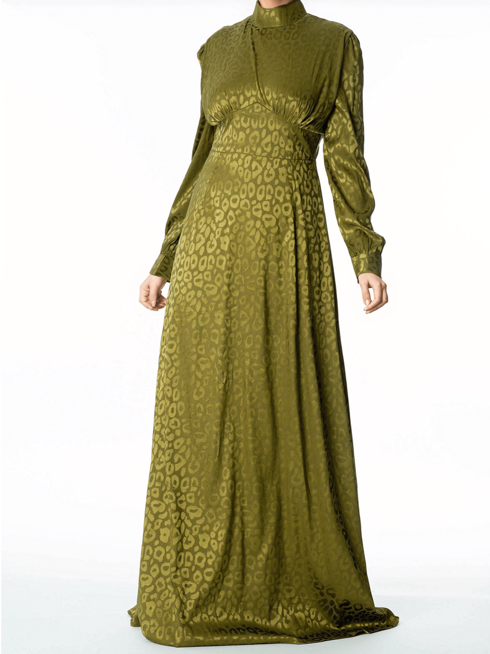 Walk on the wild side satin jacquard dress Kabayare