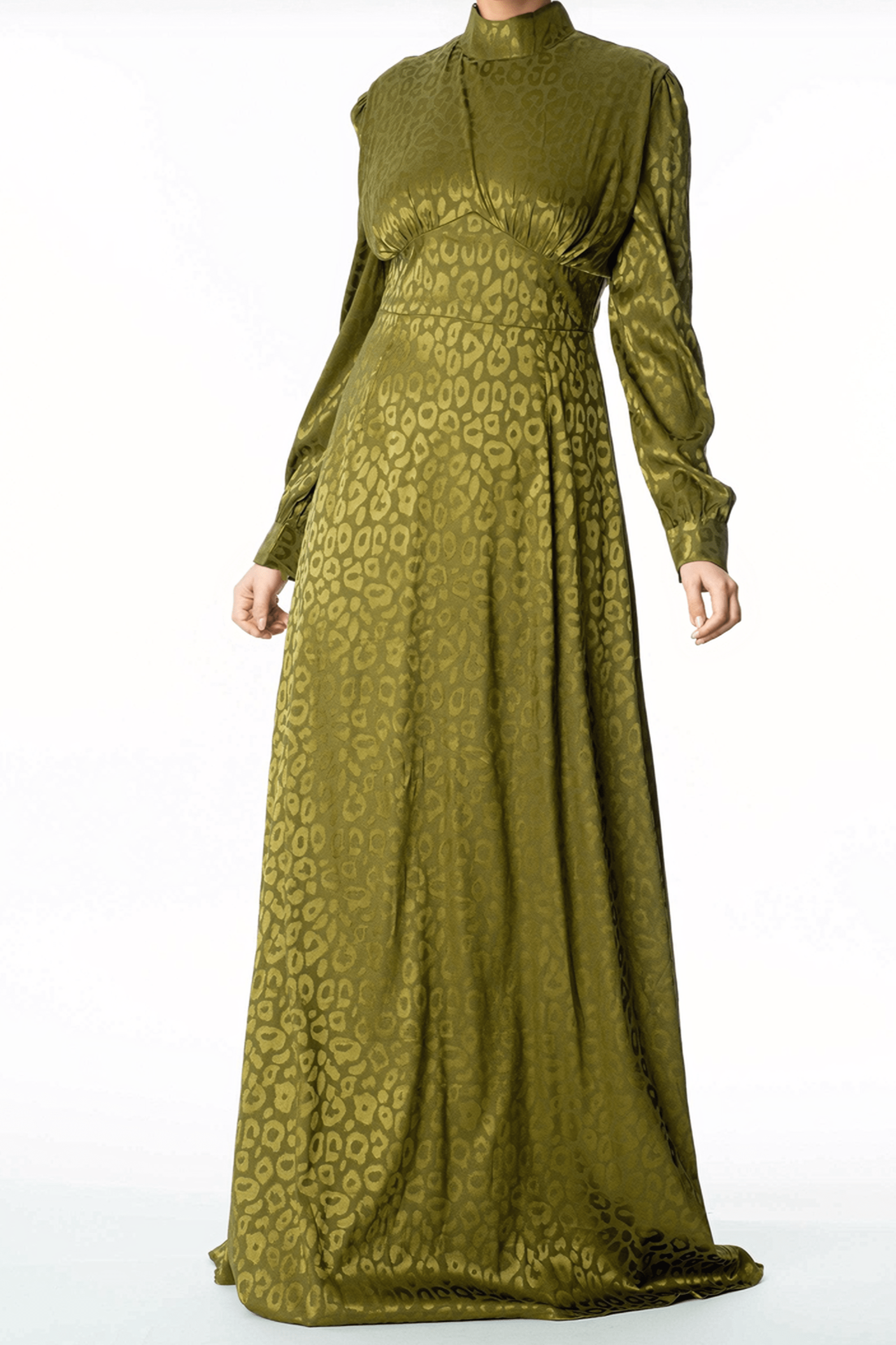 Walk on the wild side satin jacquard dress Kabayare
