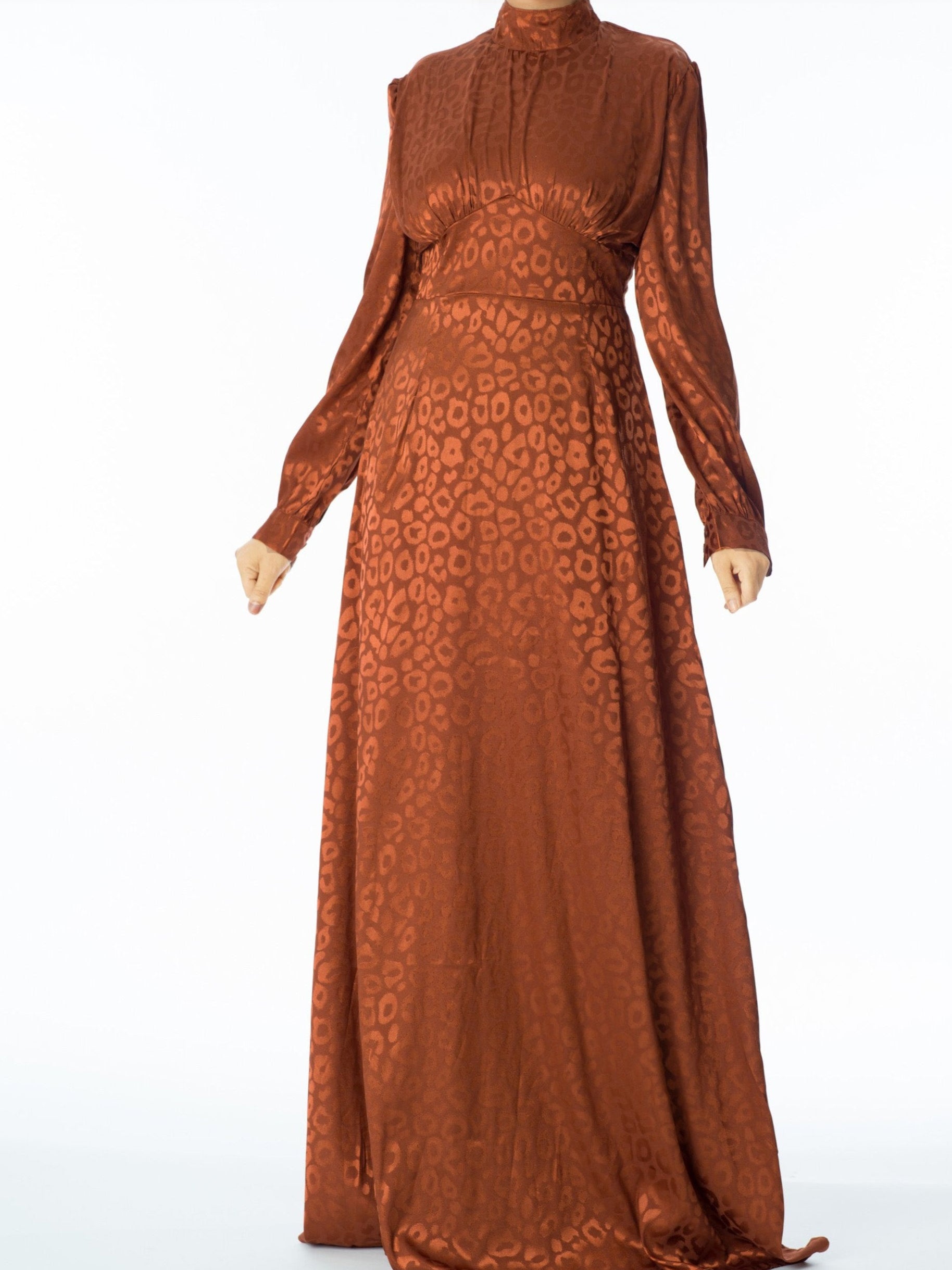 Walk on the wild side satin jacquard dress Kabayare