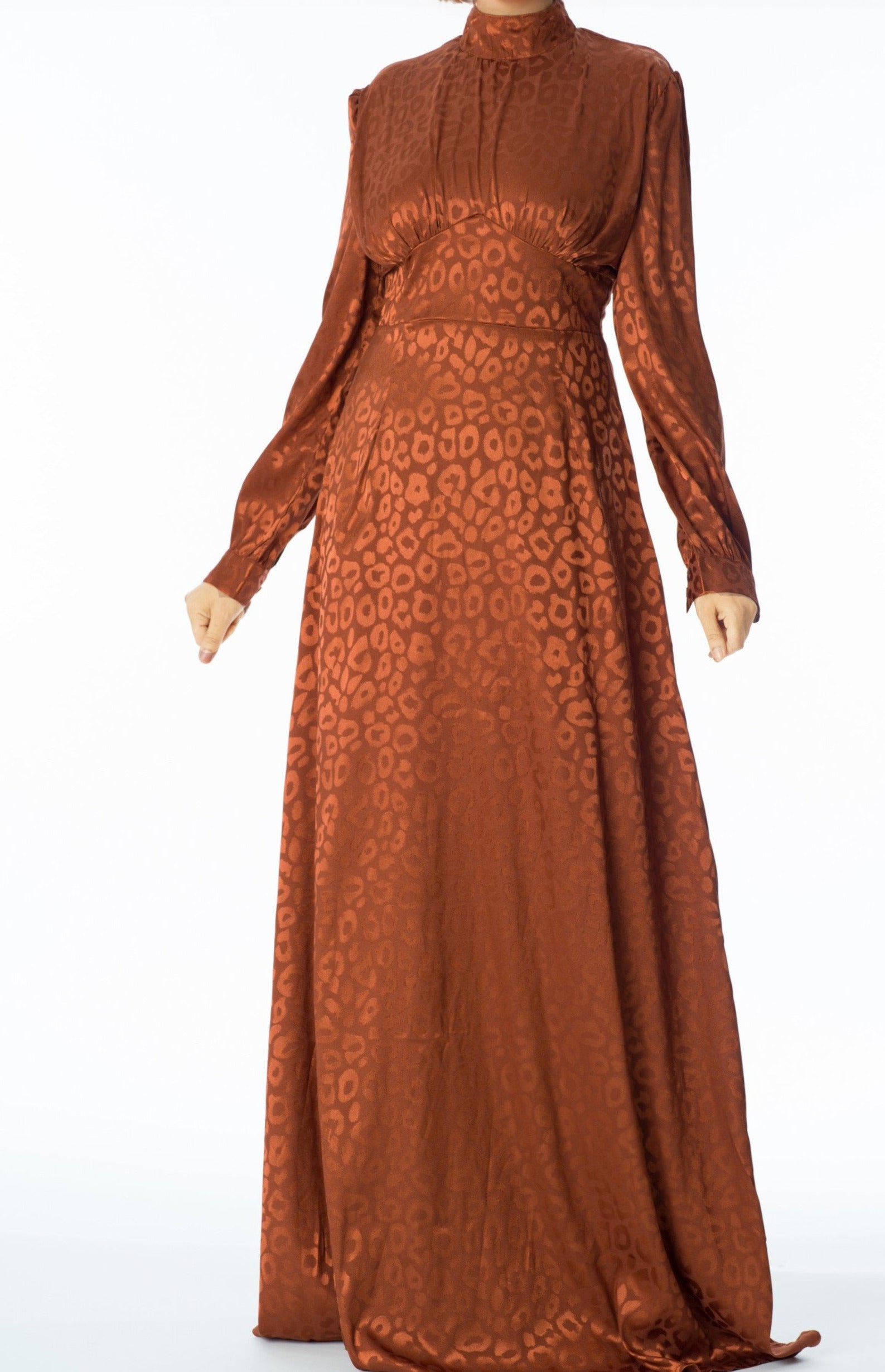 Walk on the wild side satin jacquard dress Kabayare