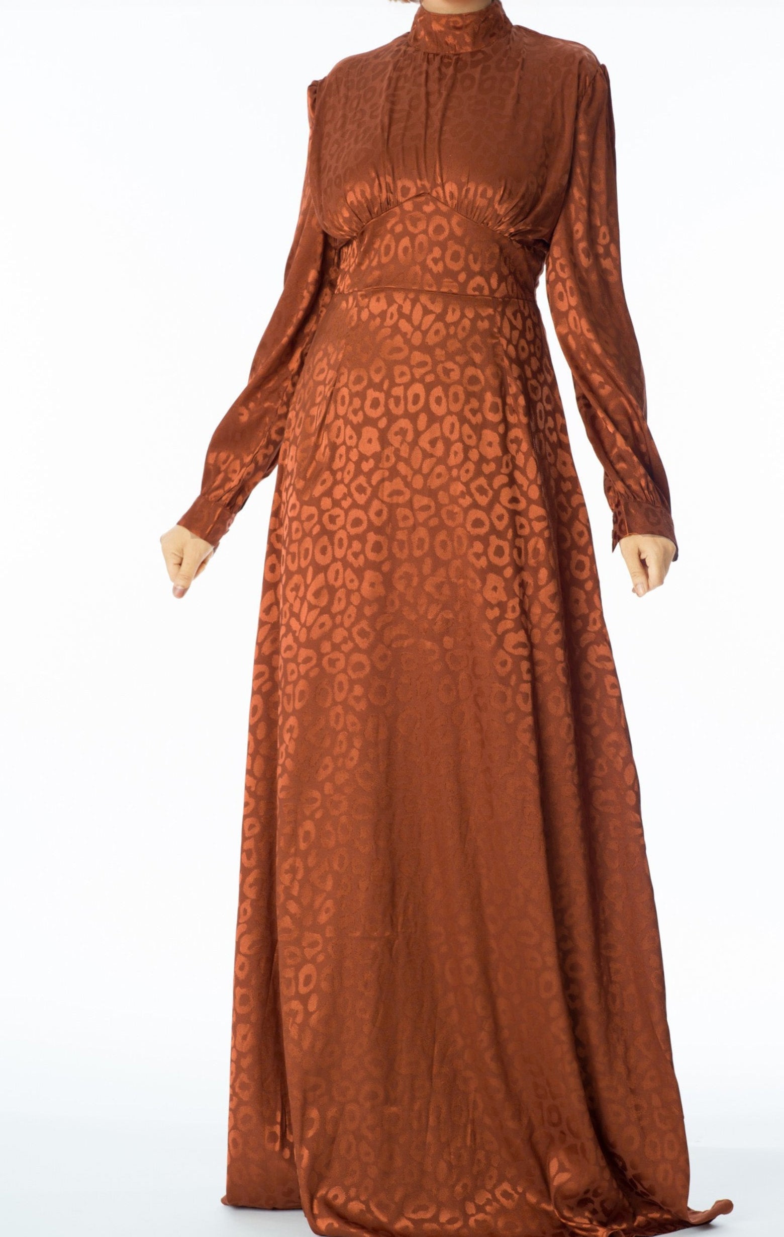 Walk on the wild side satin jacquard dress Kabayare