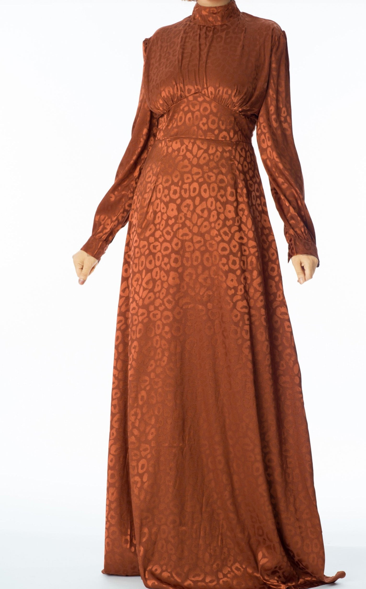 Walk on the wild side satin jacquard dress Kabayare