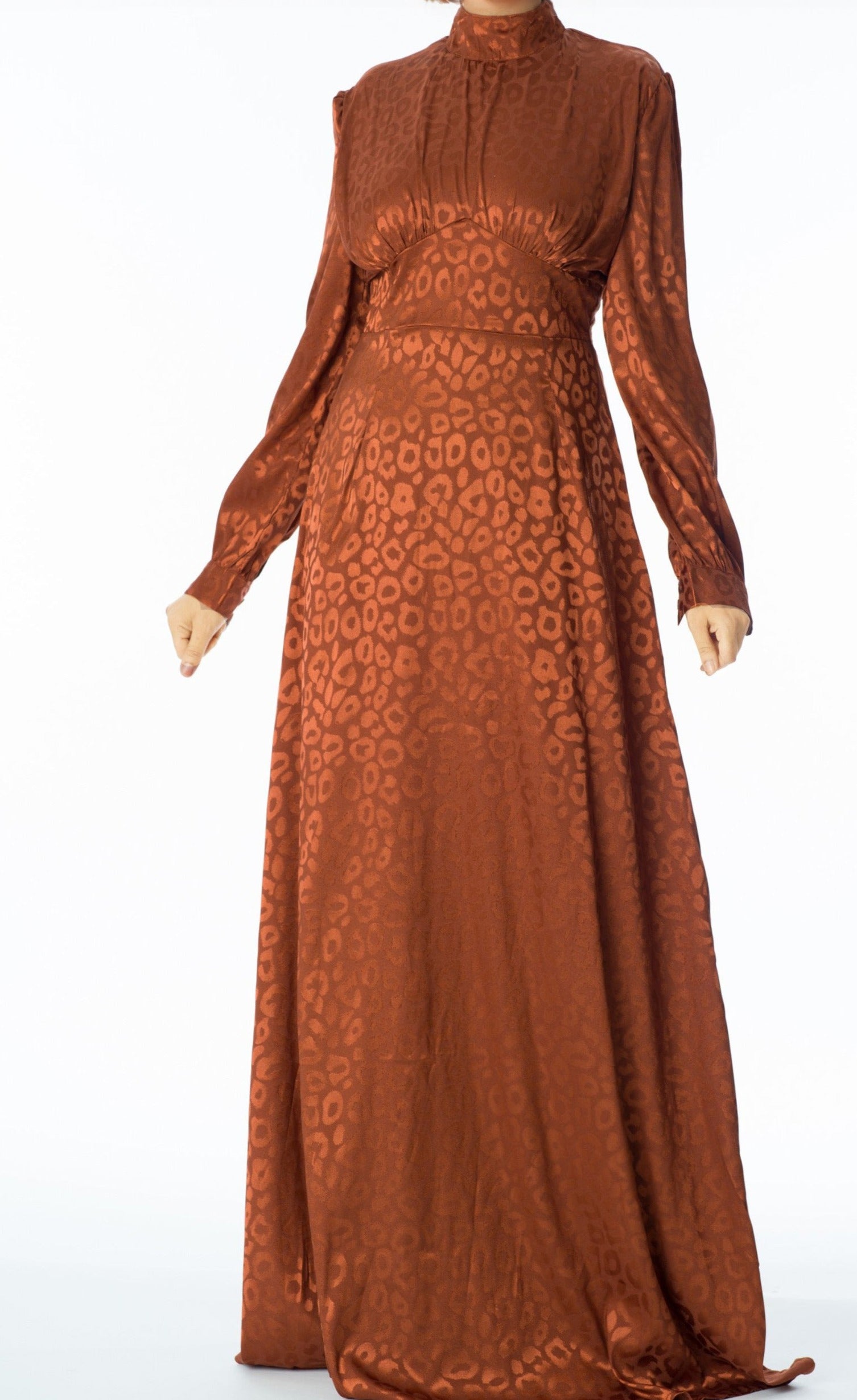 Walk on the wild side satin jacquard dress Kabayare