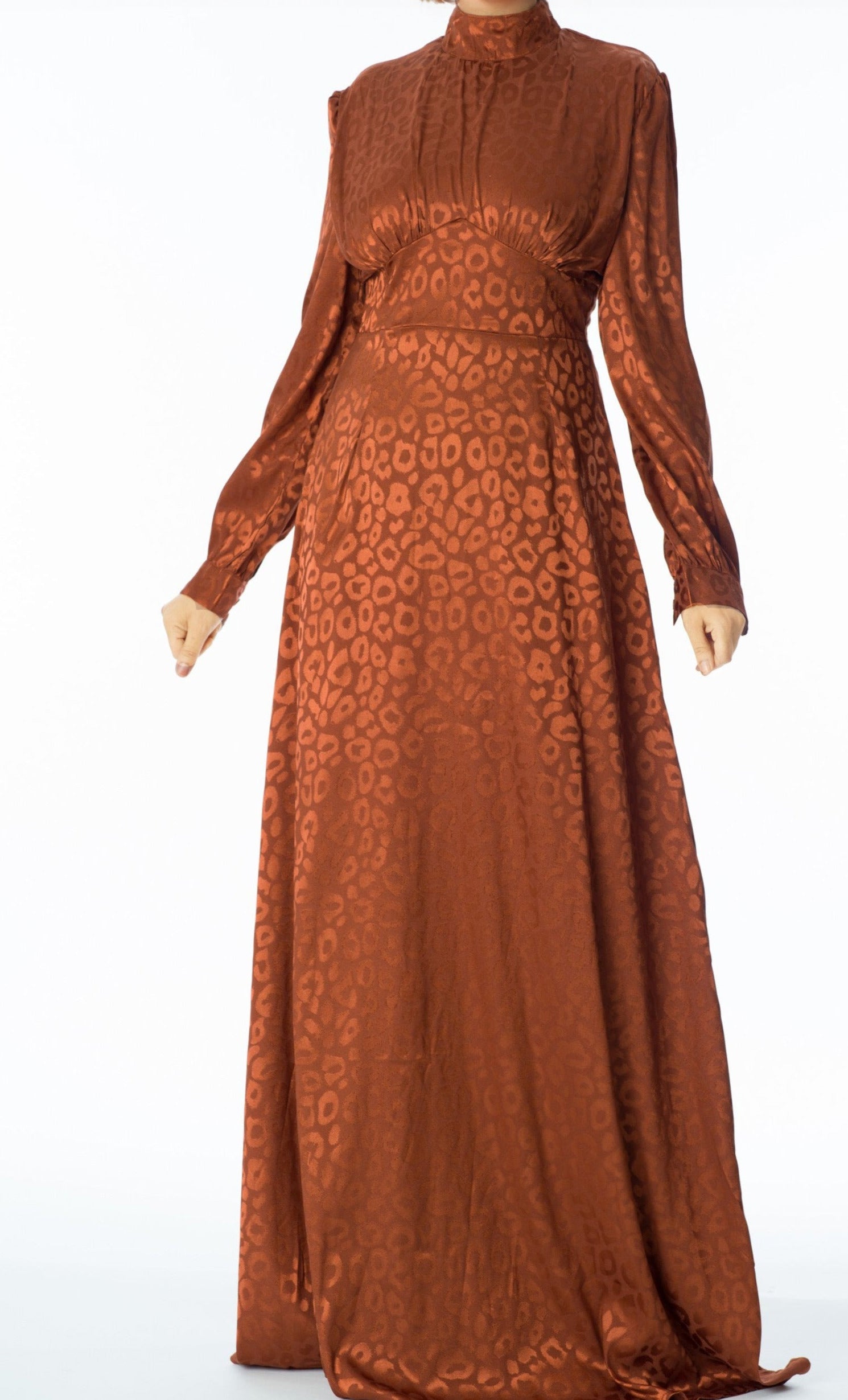 Walk on the wild side satin jacquard dress Kabayare