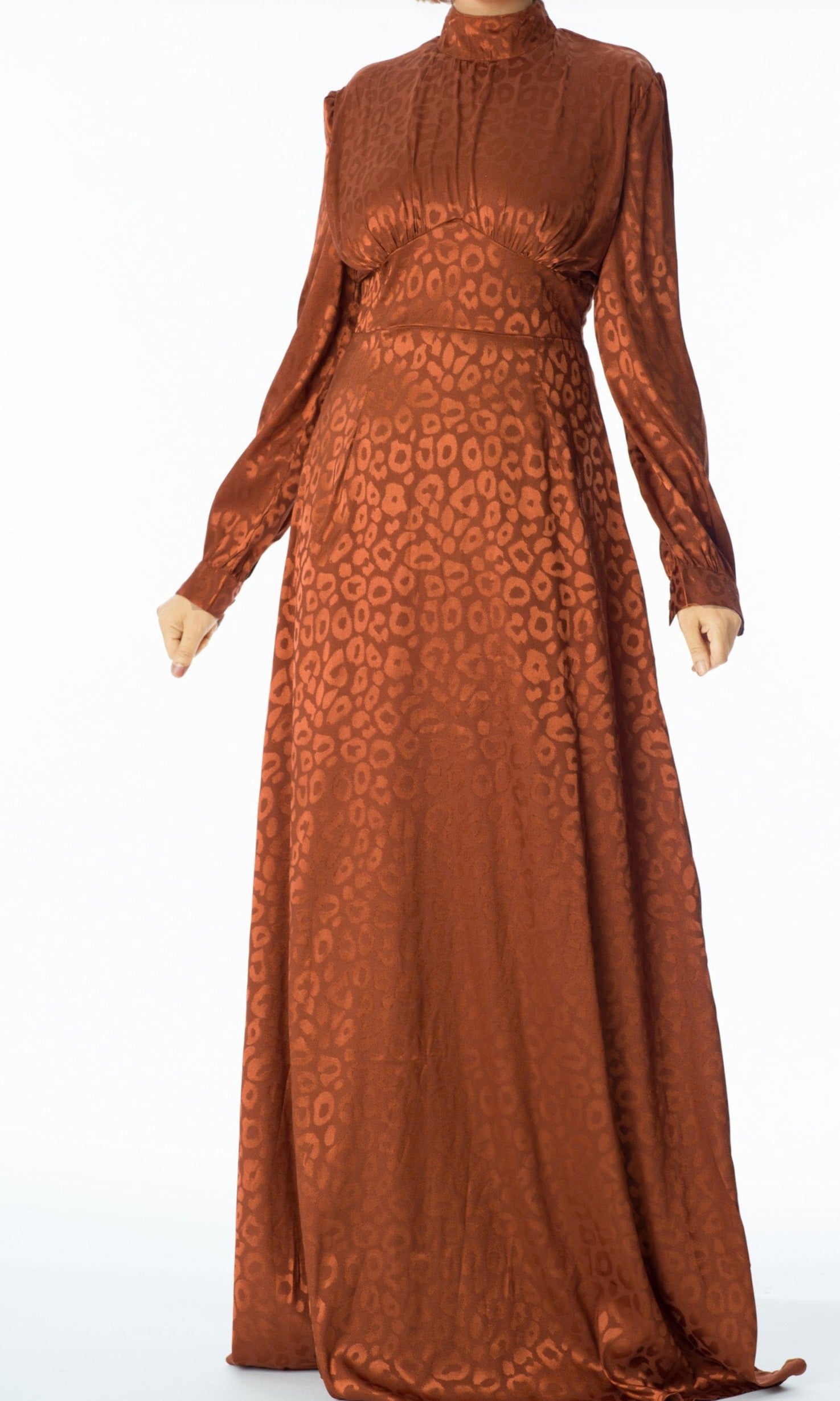 Walk on the wild side satin jacquard dress Kabayare
