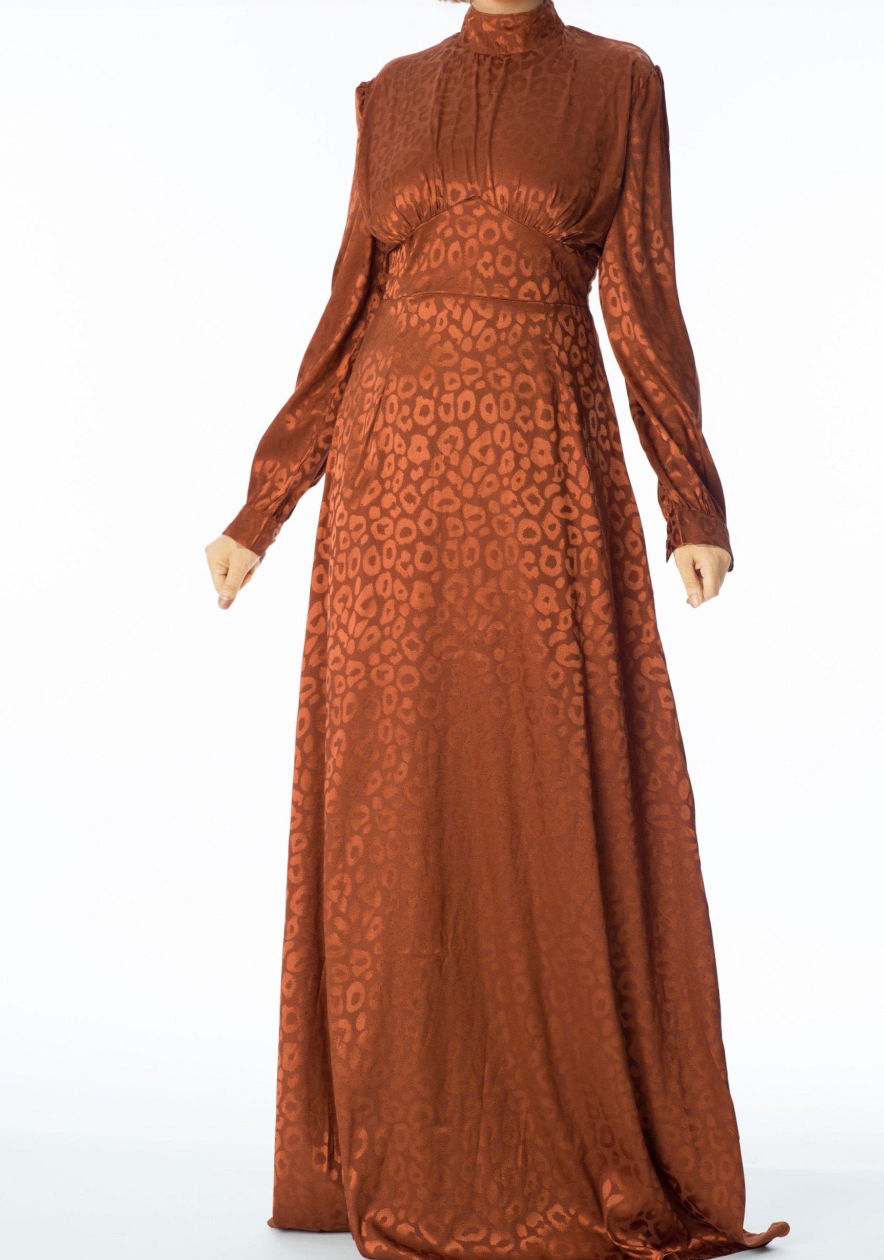 Walk on the wild side satin jacquard dress Kabayare