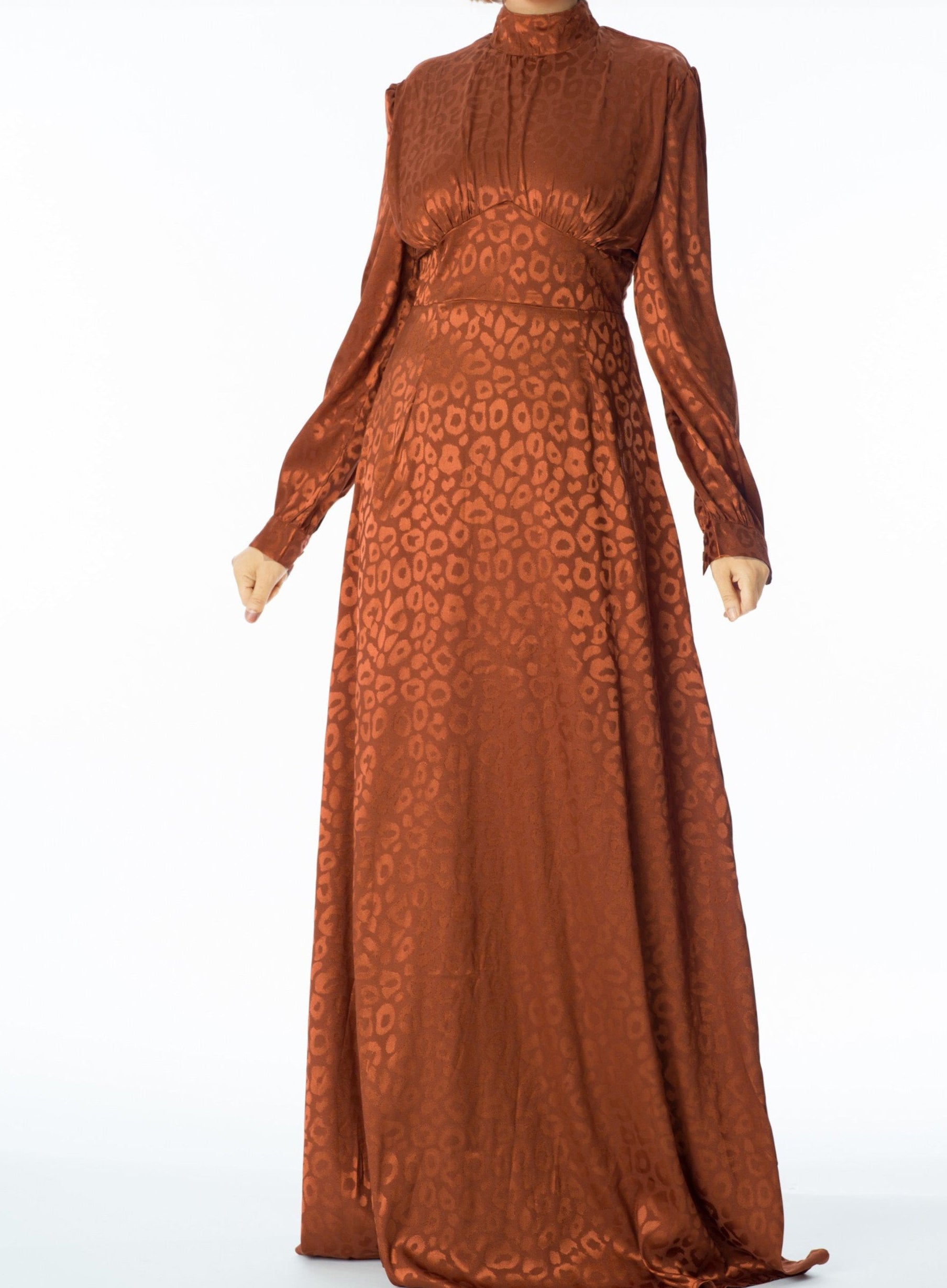 Walk on the wild side satin jacquard dress Kabayare