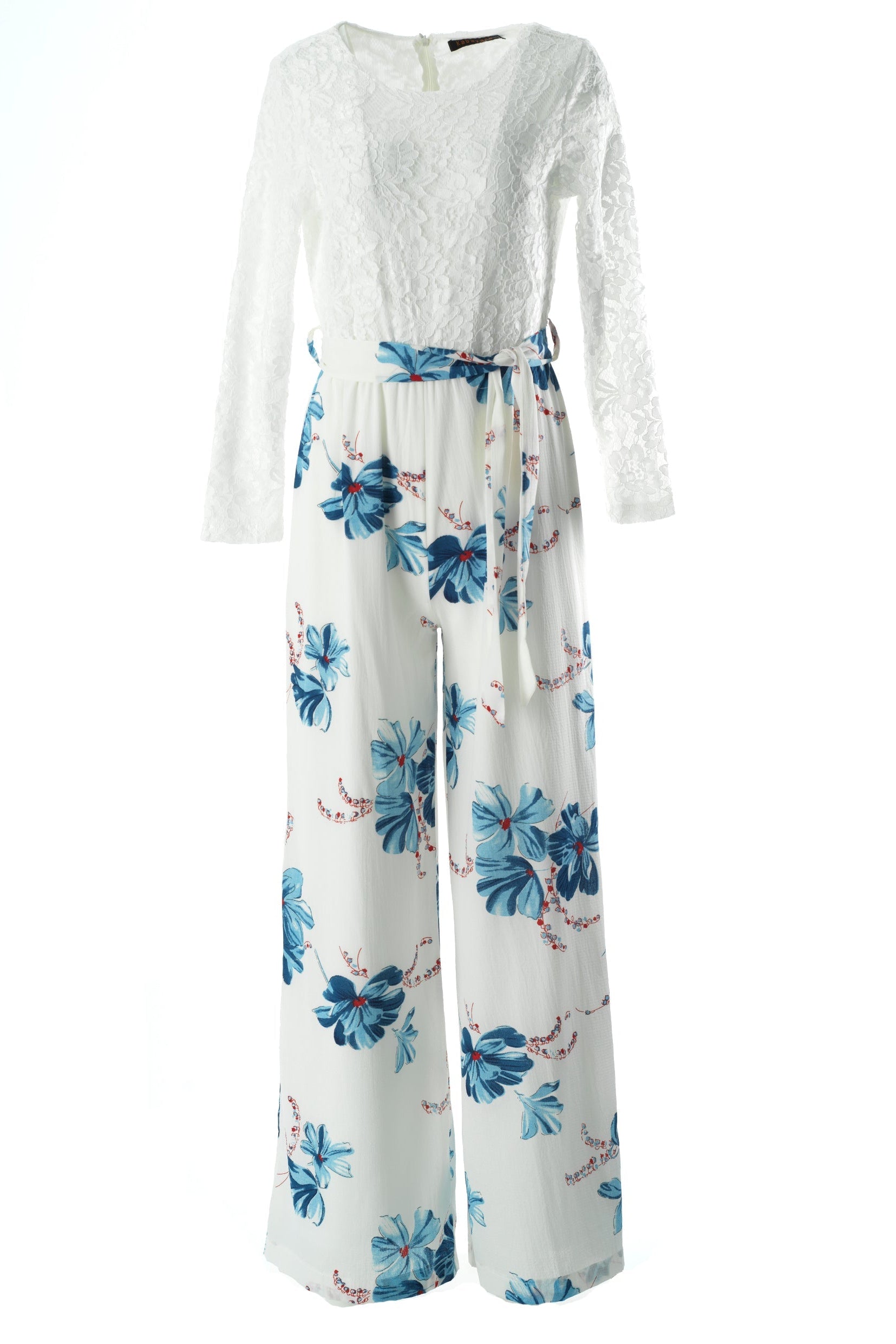 White and Blue floral jumpsuits Kabayare