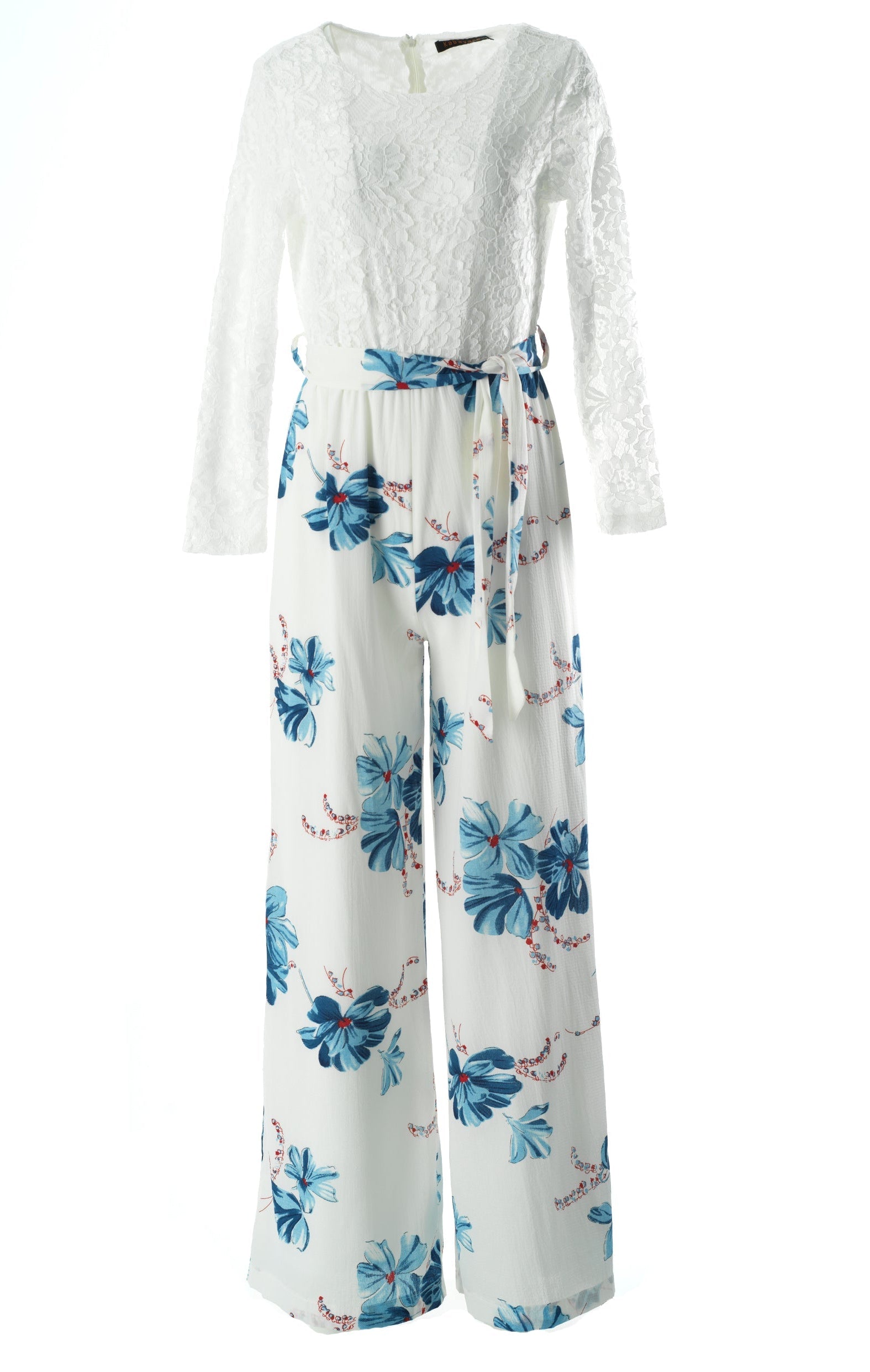 White and Blue floral jumpsuits Kabayare