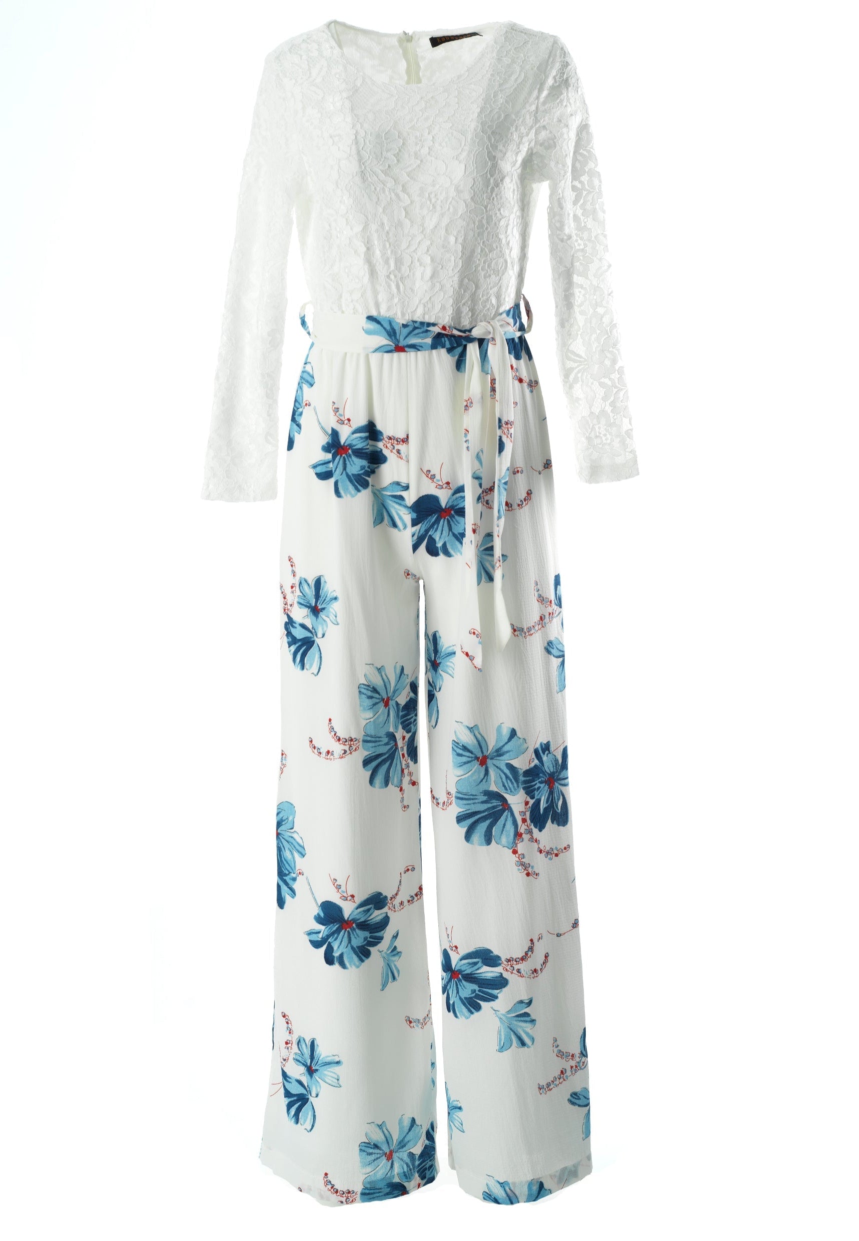 White and Blue floral jumpsuits Kabayare