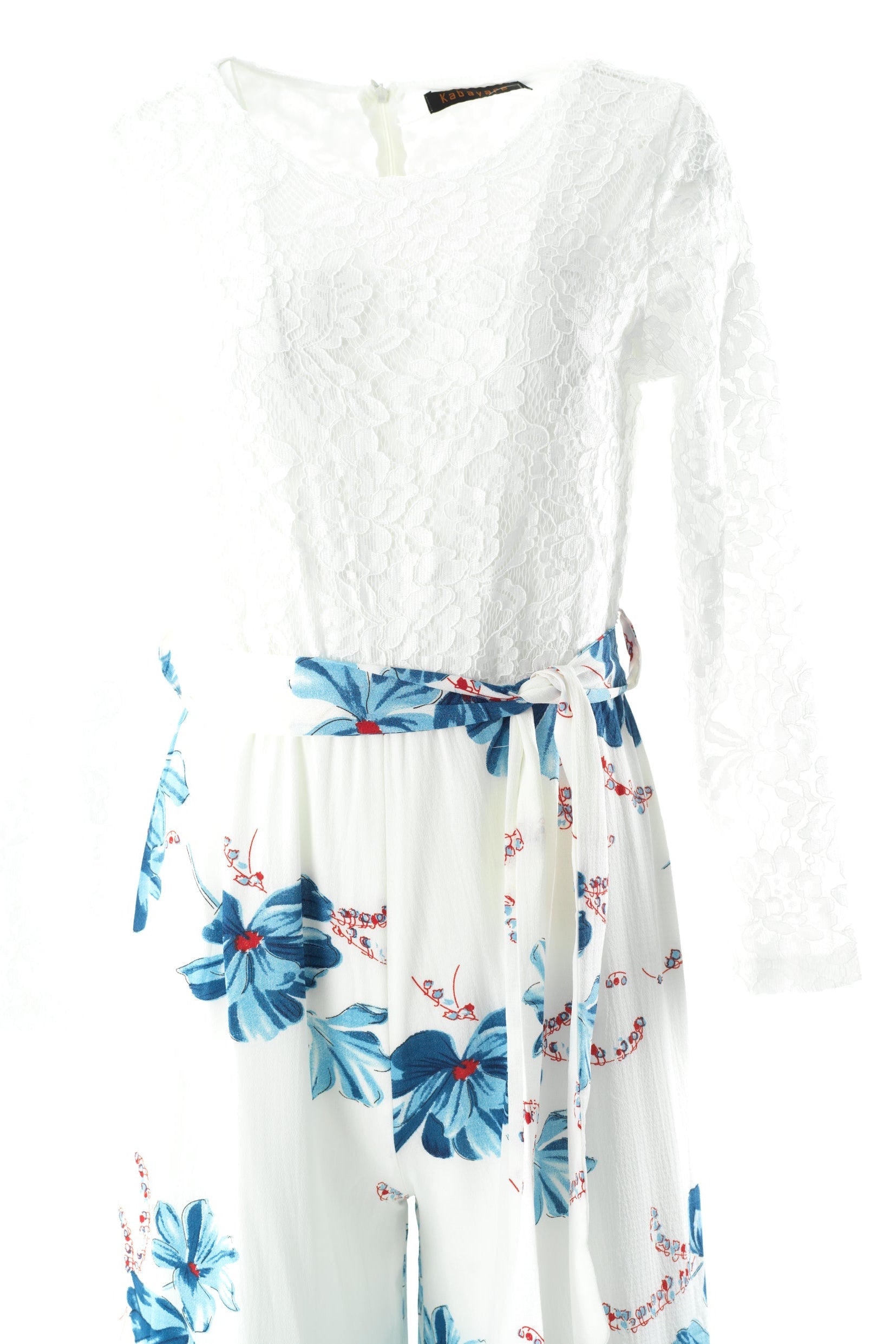 White and Blue floral jumpsuits Kabayare
