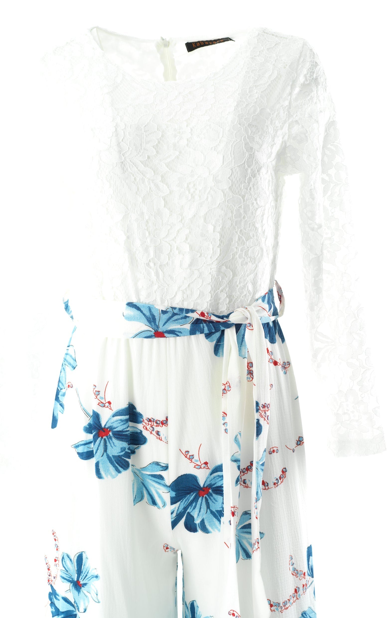 White and Blue floral jumpsuits Kabayare