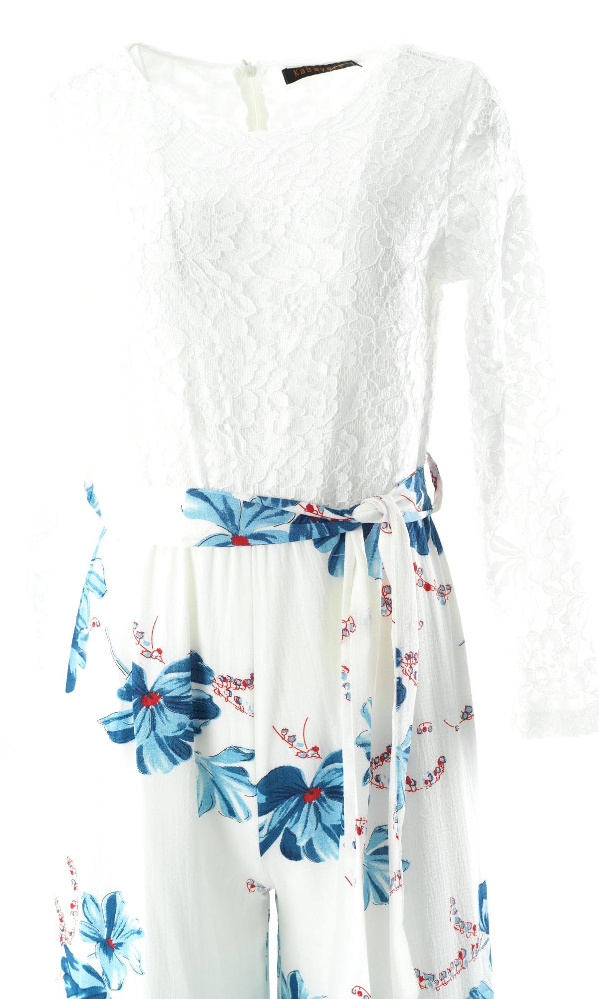 White and Blue floral jumpsuits Kabayare