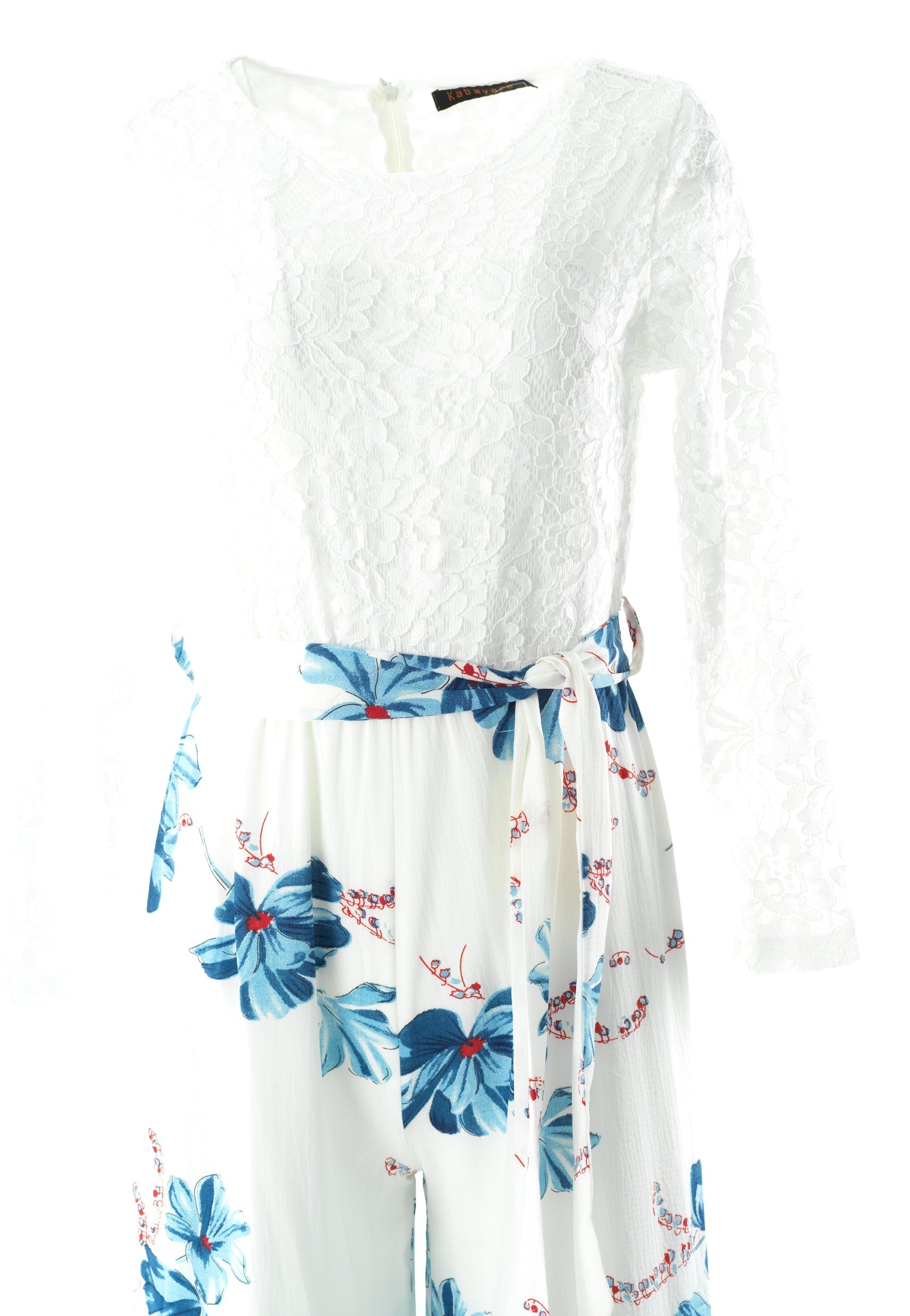 White and Blue floral jumpsuits Kabayare