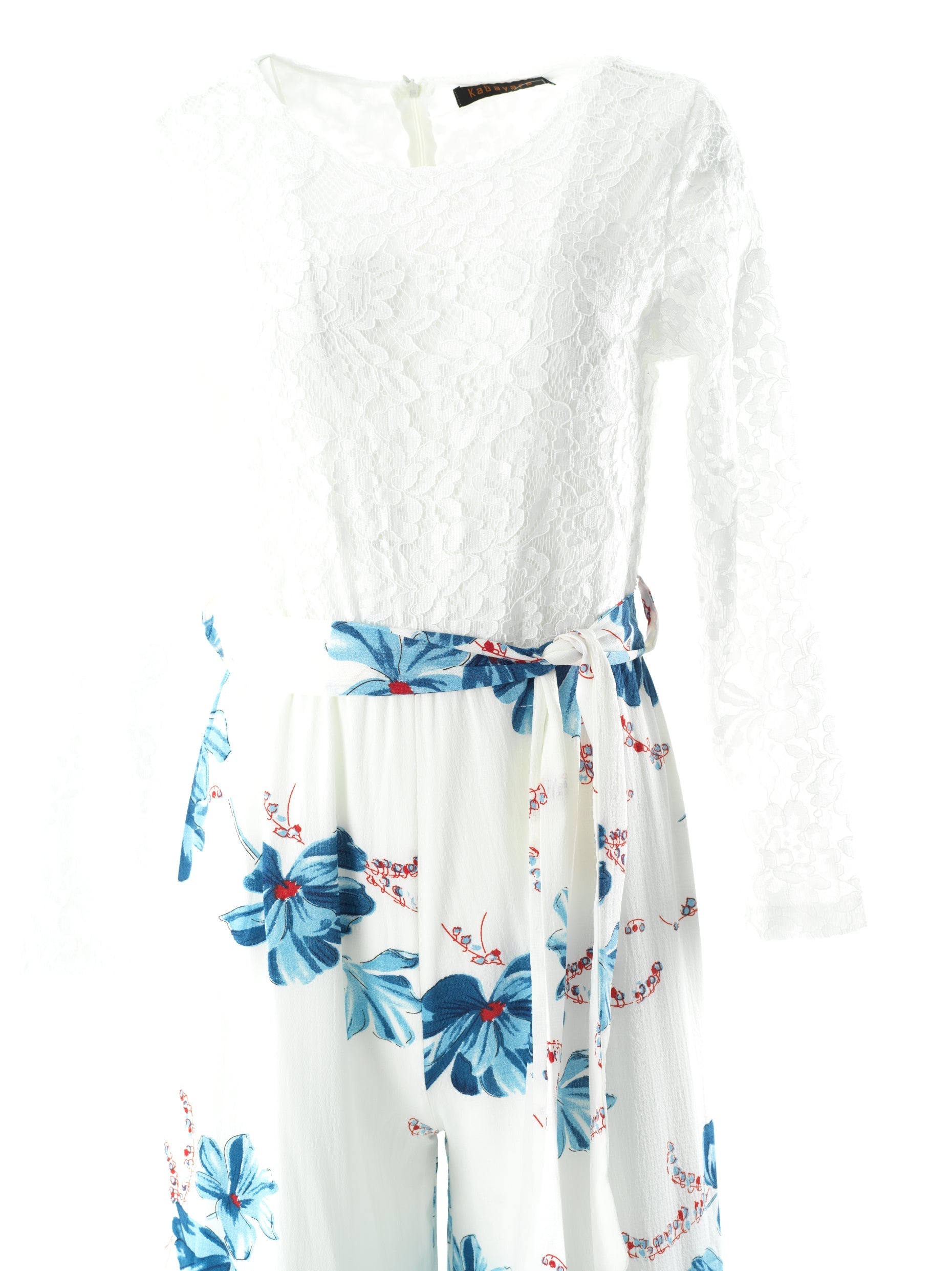 White and Blue floral jumpsuits Kabayare