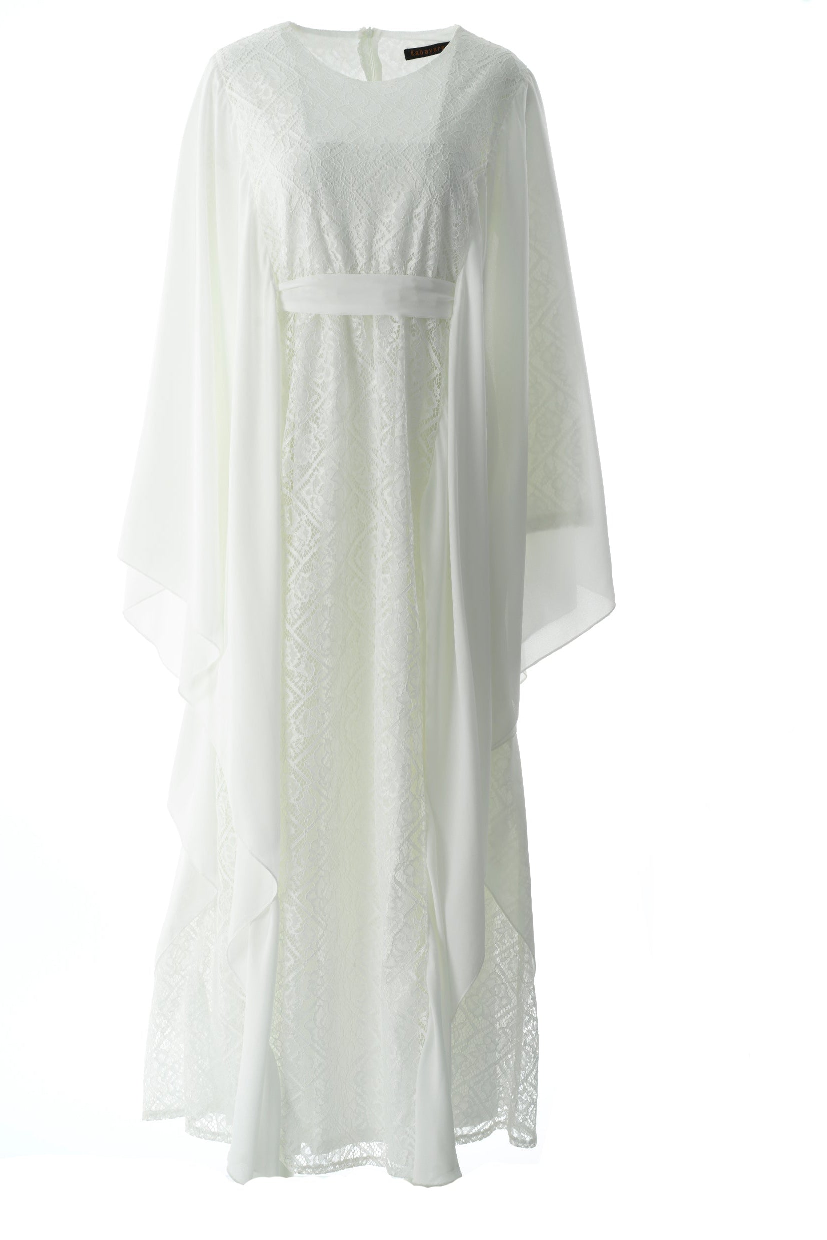 white butterfly Chiffon abaya Kabayare