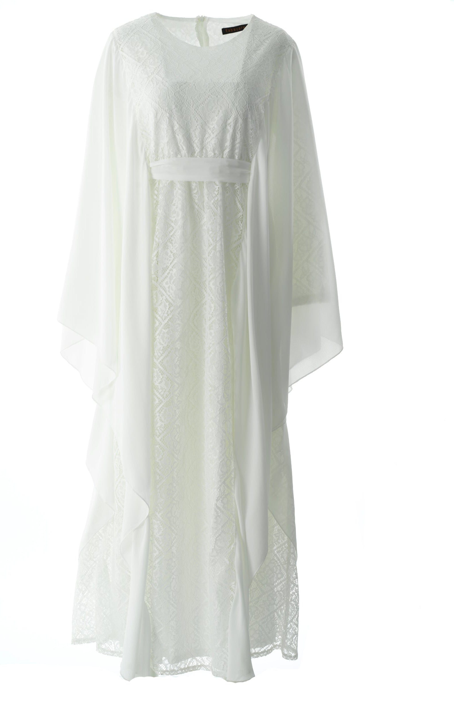 white butterfly Chiffon abaya Kabayare