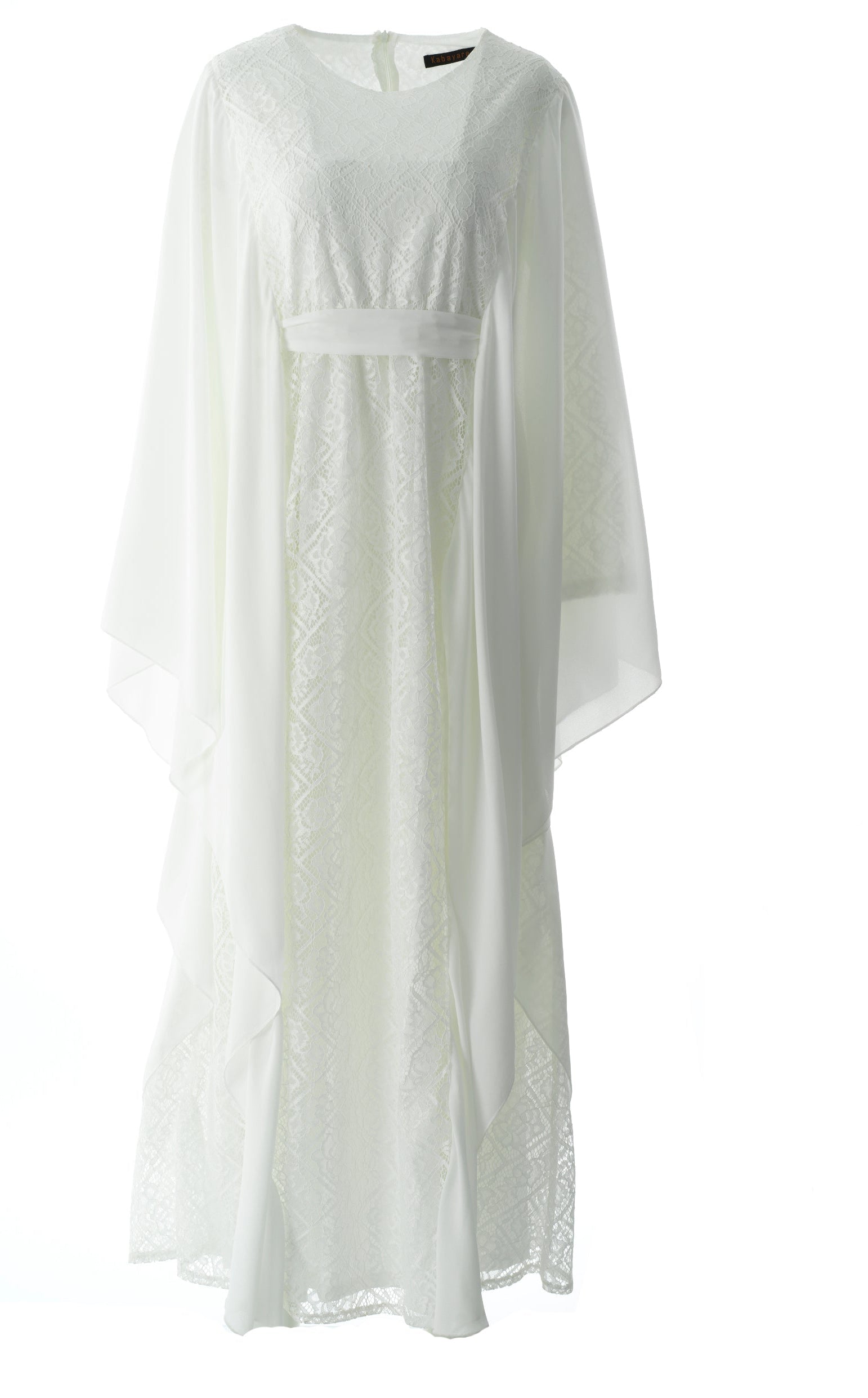 white butterfly Chiffon abaya Kabayare