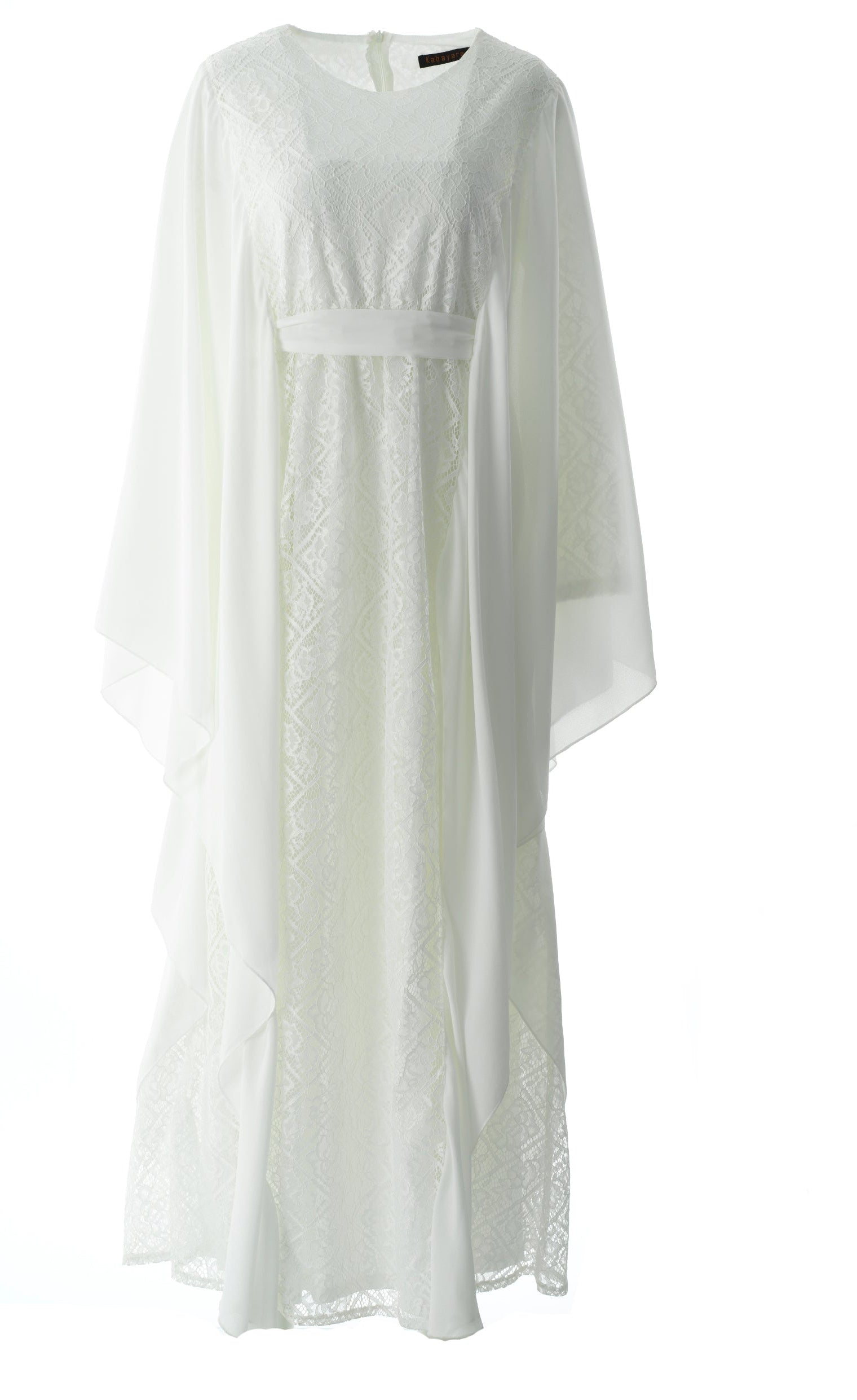 white butterfly Chiffon abaya Kabayare