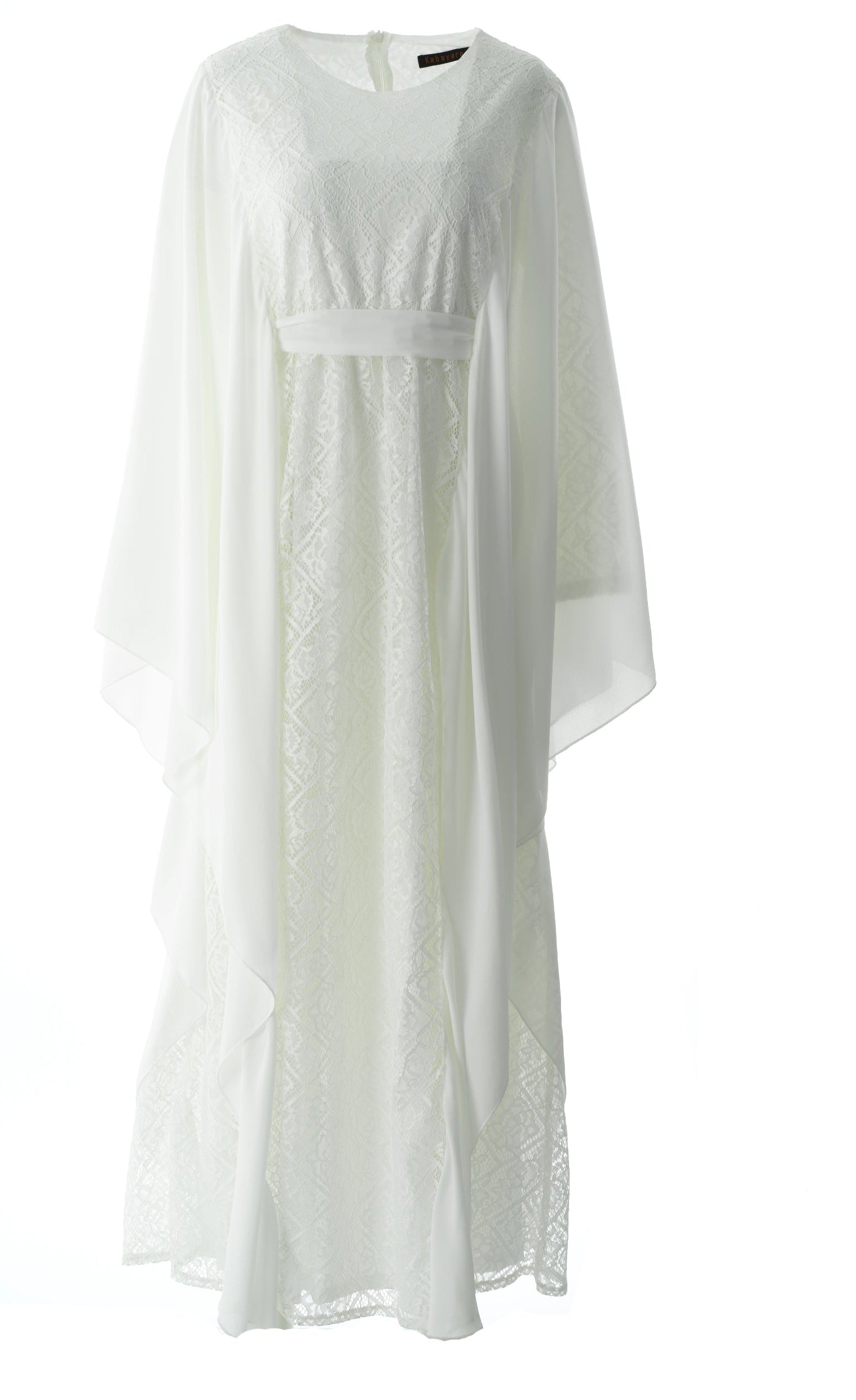 white butterfly Chiffon abaya Kabayare