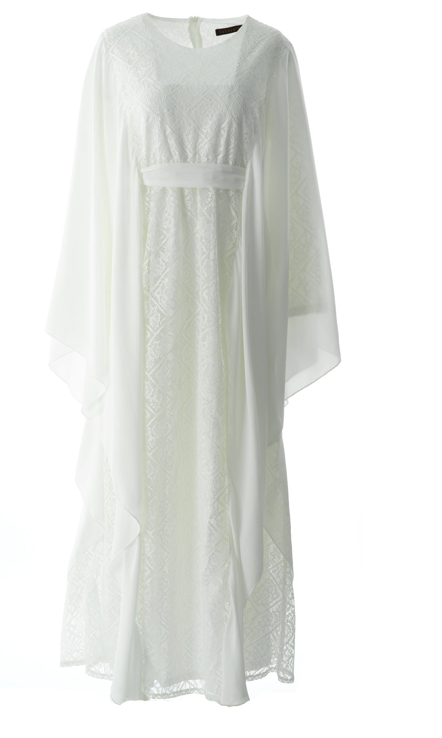 white butterfly Chiffon abaya Kabayare