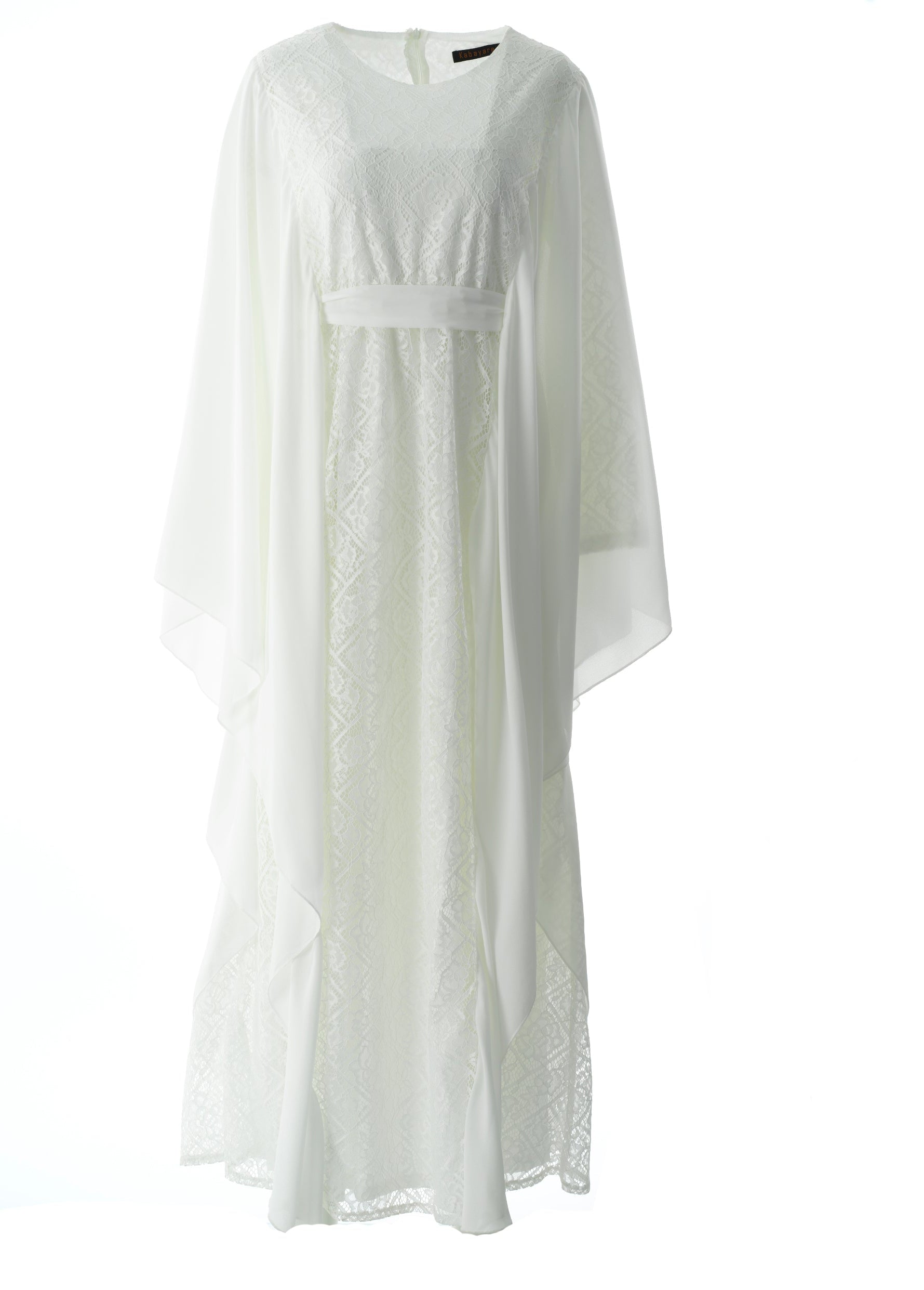 white butterfly Chiffon abaya Kabayare