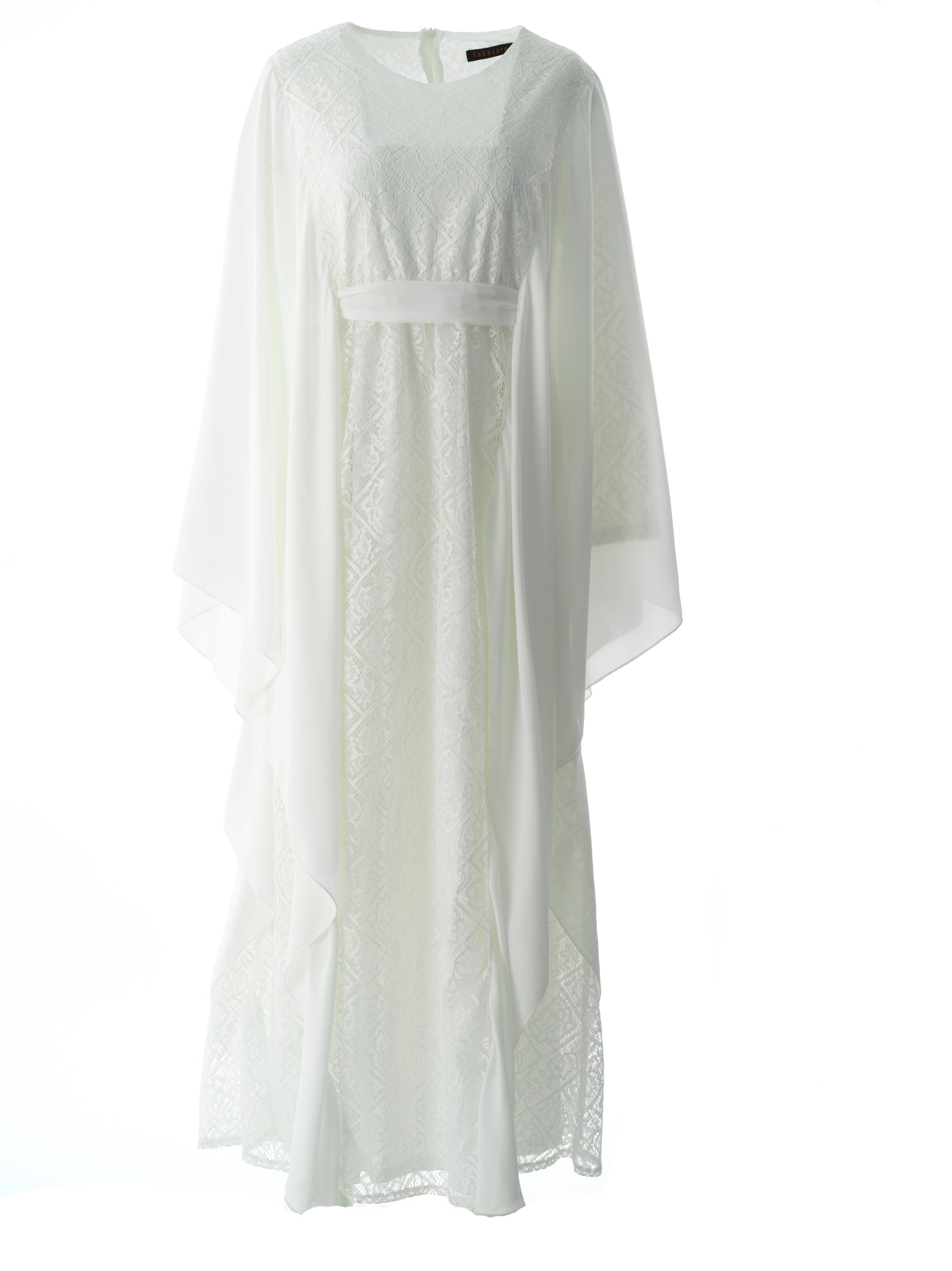 white butterfly Chiffon abaya Kabayare