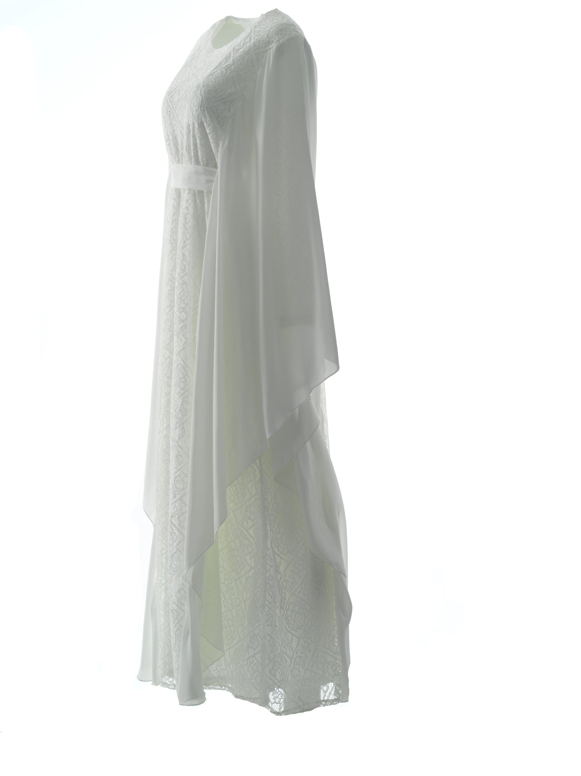 white butterfly Chiffon abaya Kabayare