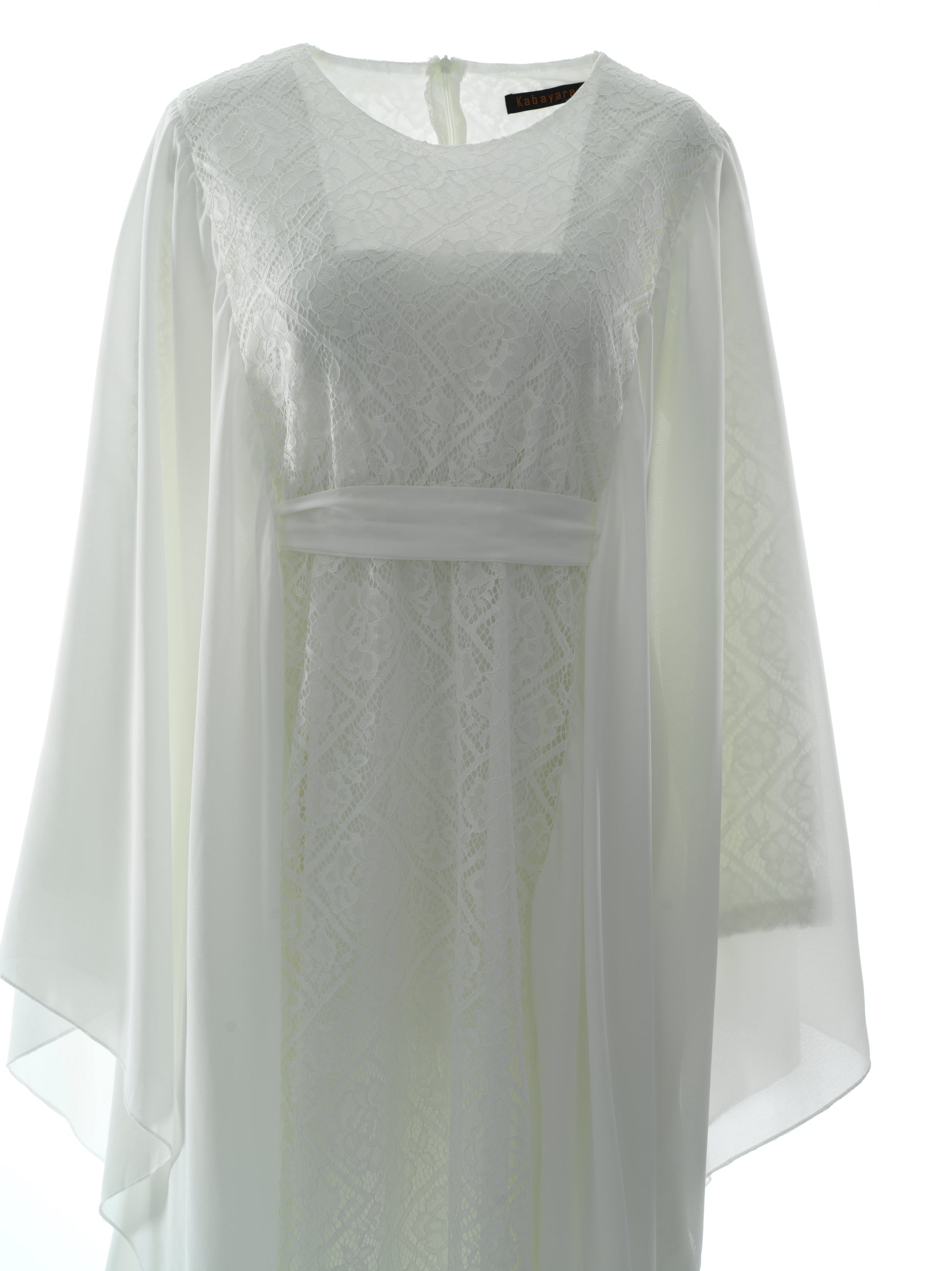 white butterfly Chiffon abaya Kabayare