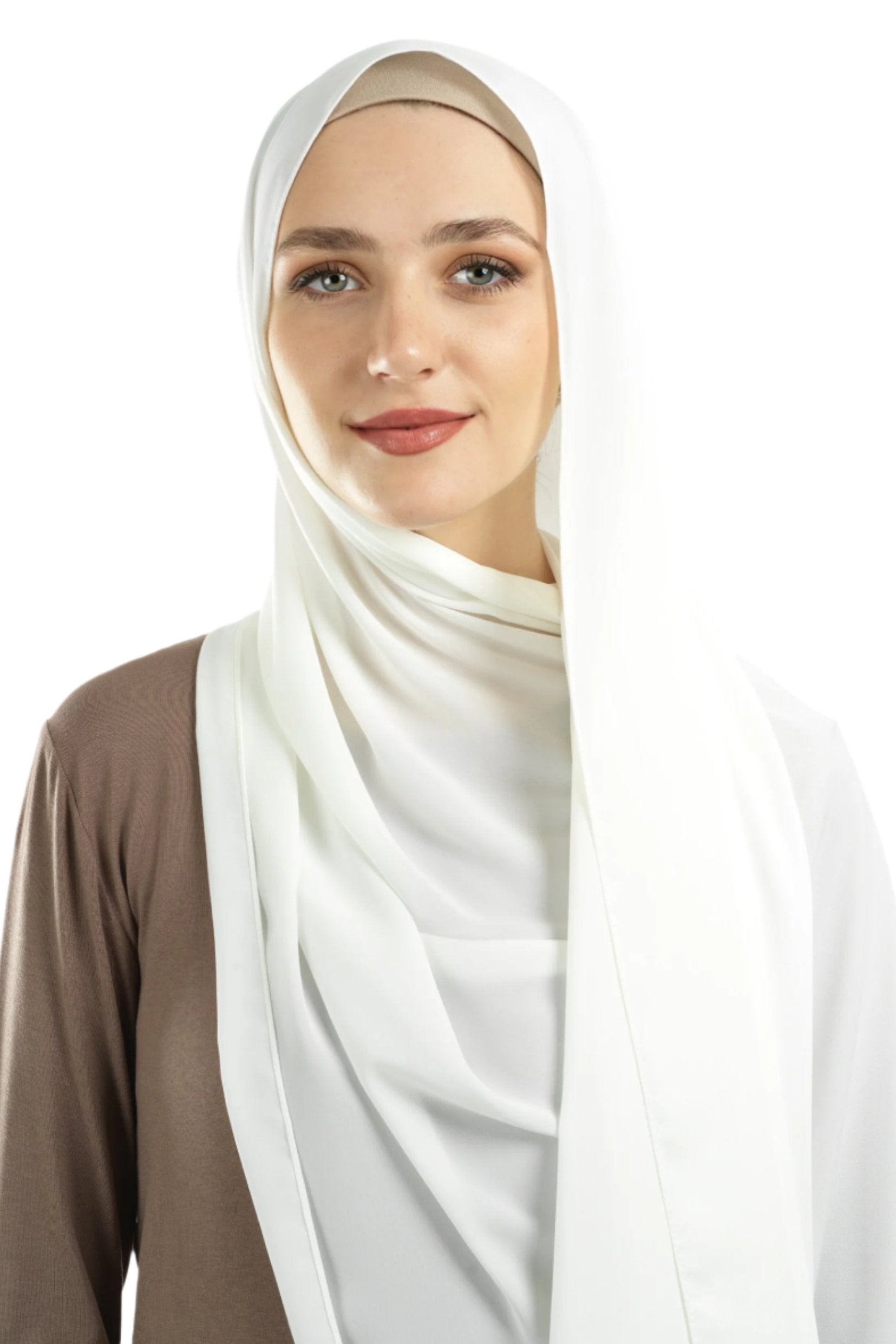 White Korean Nida hijab Kabayare