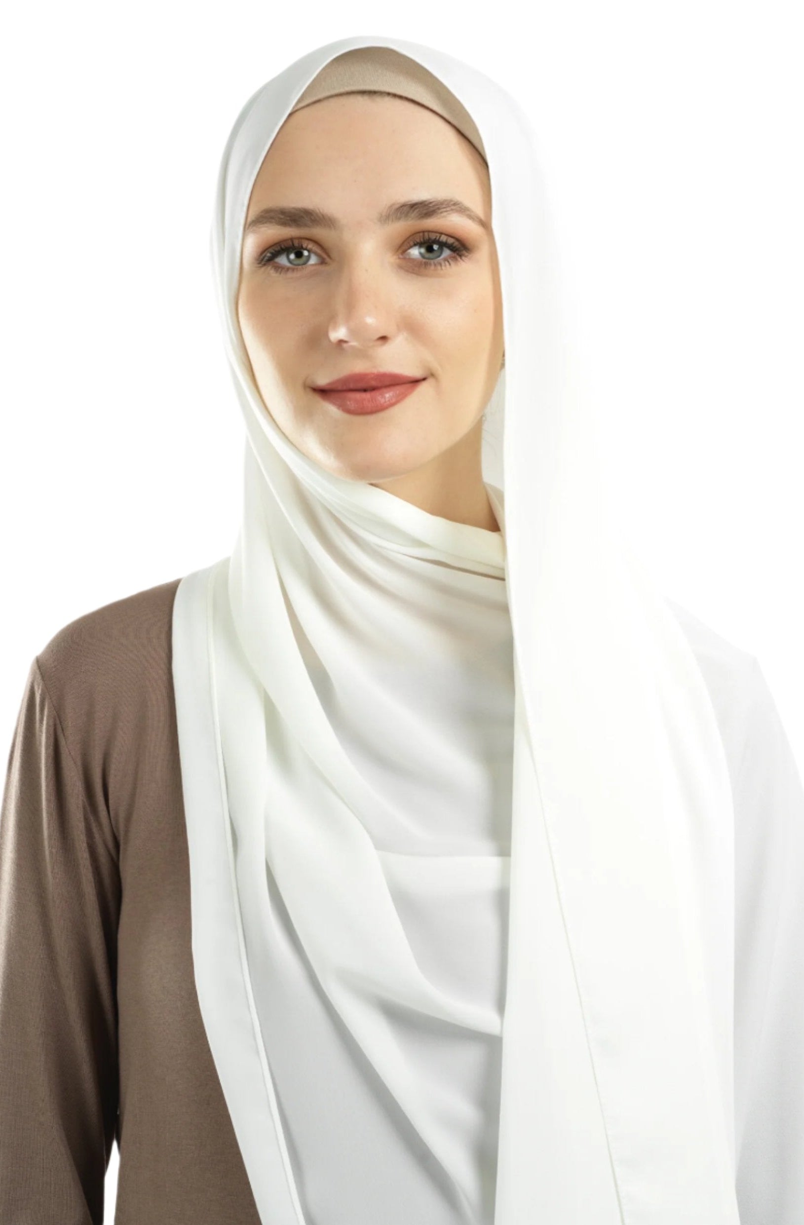 White Korean Nida hijab Kabayare