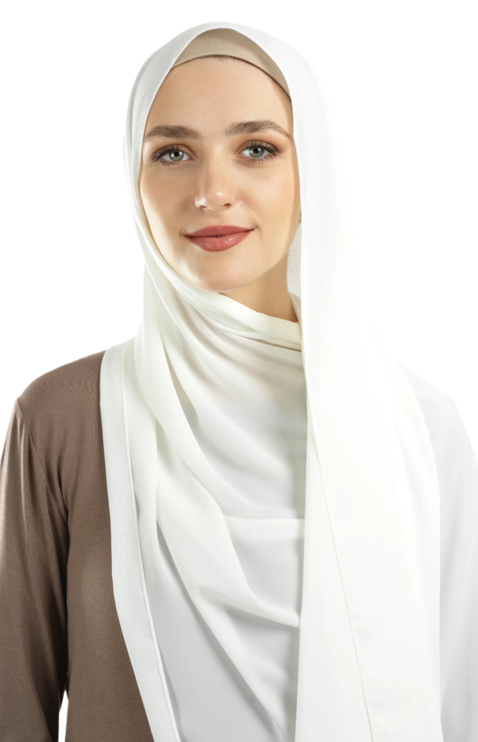 White Korean Nida hijab Kabayare