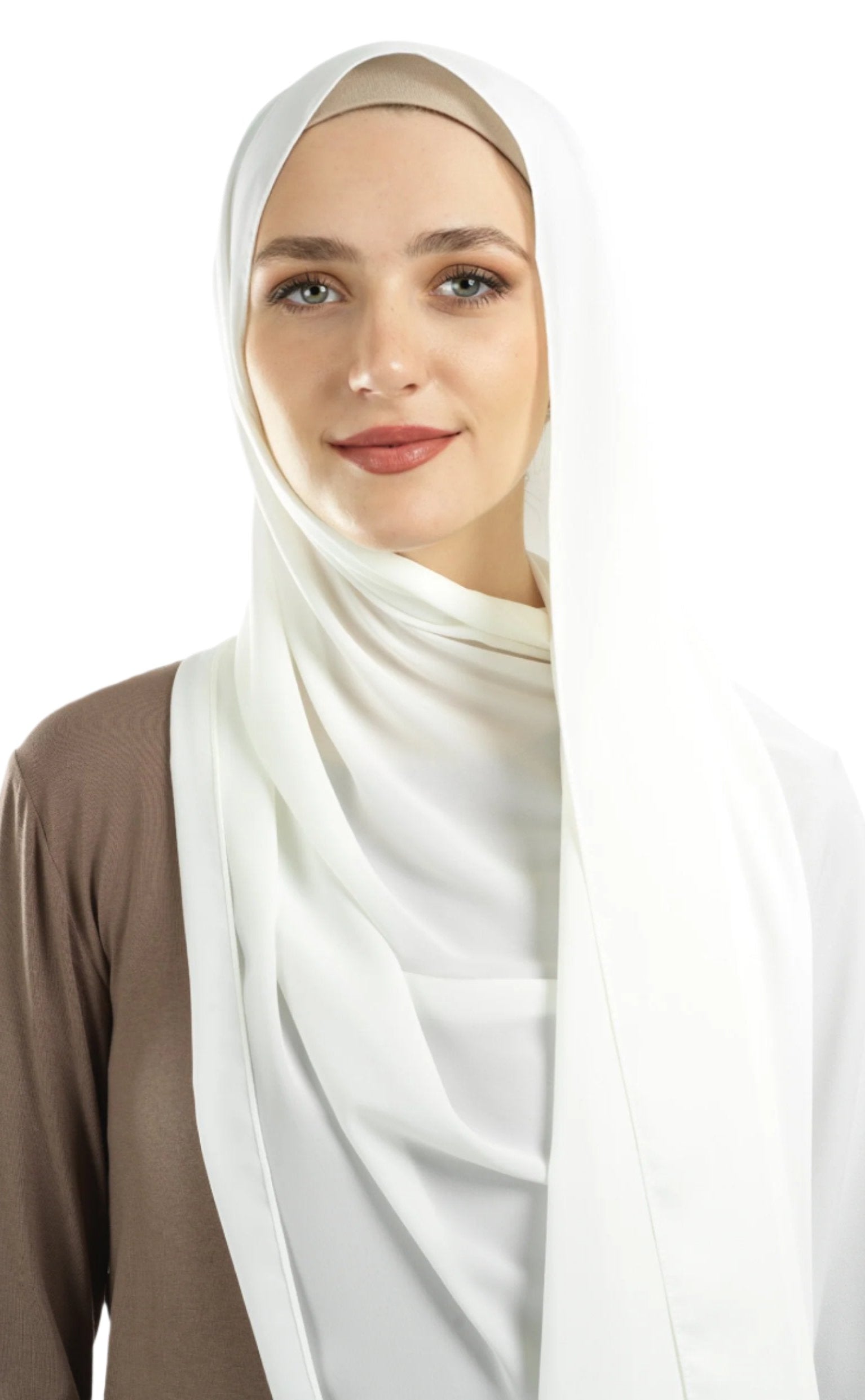 White Korean Nida hijab Kabayare