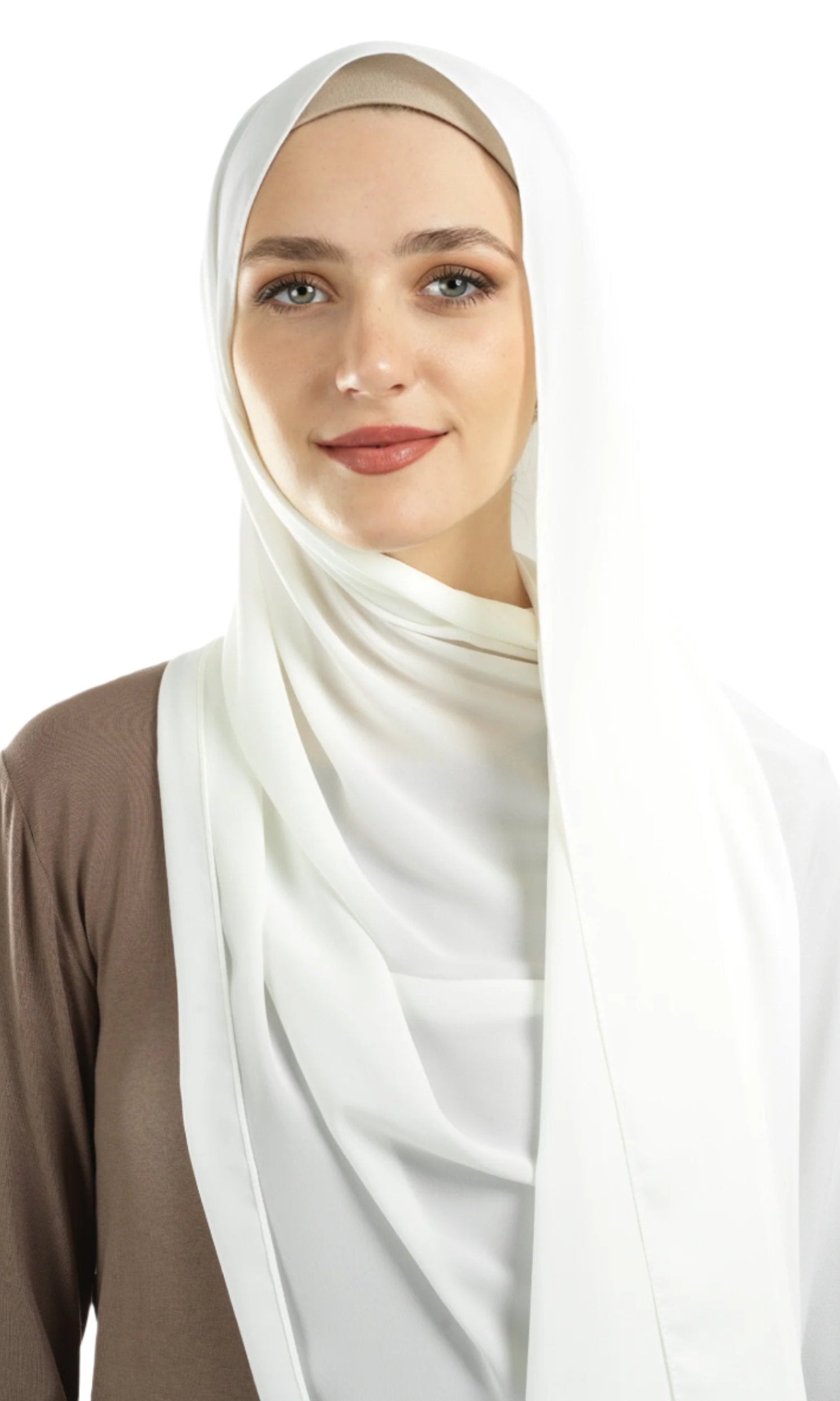 White Korean Nida hijab Kabayare