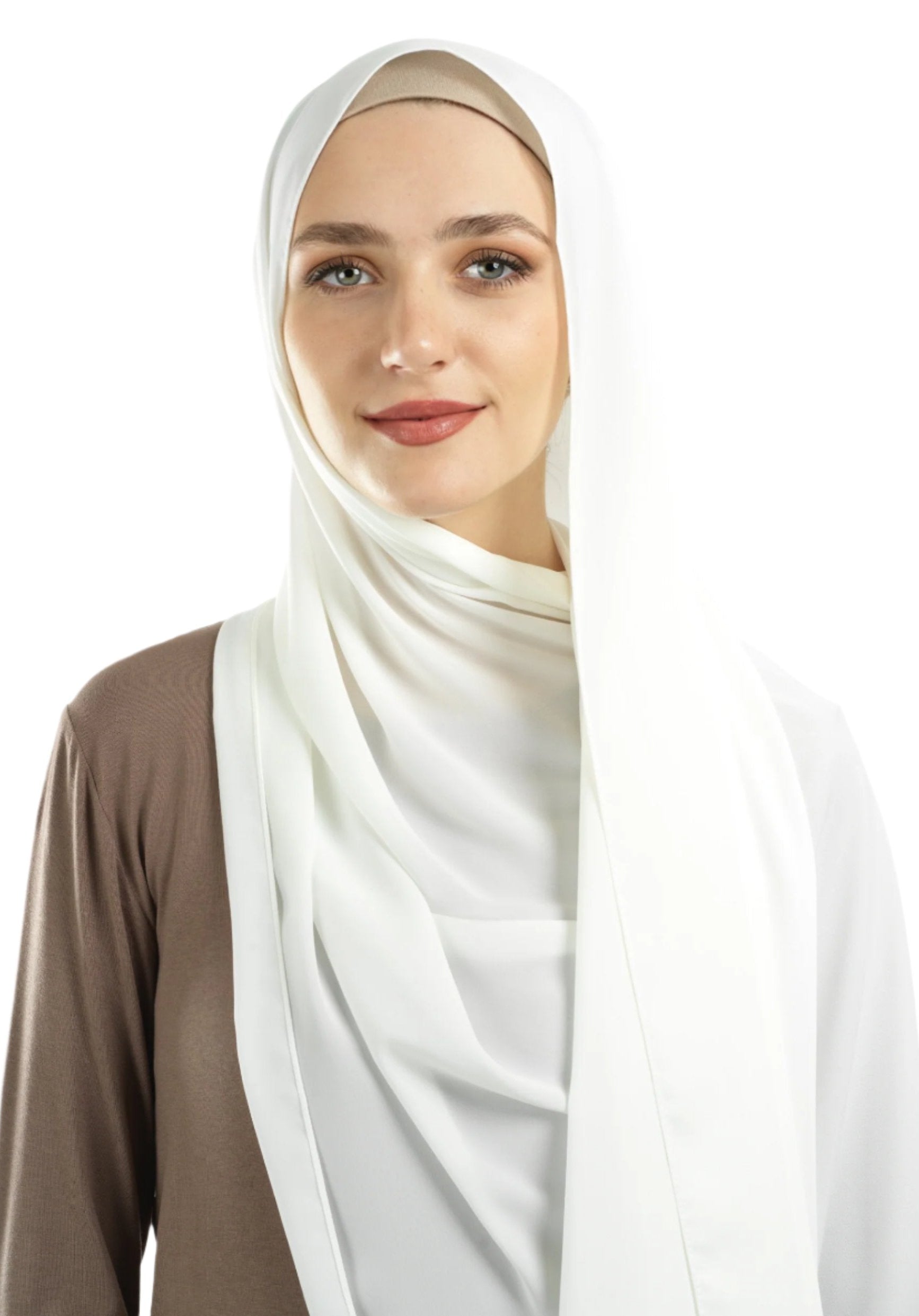 White Korean Nida hijab Kabayare