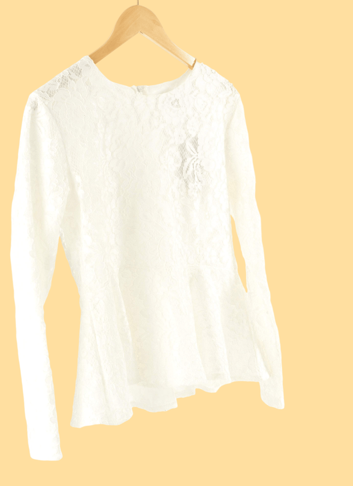 White Lace Peplum Top Kabayare