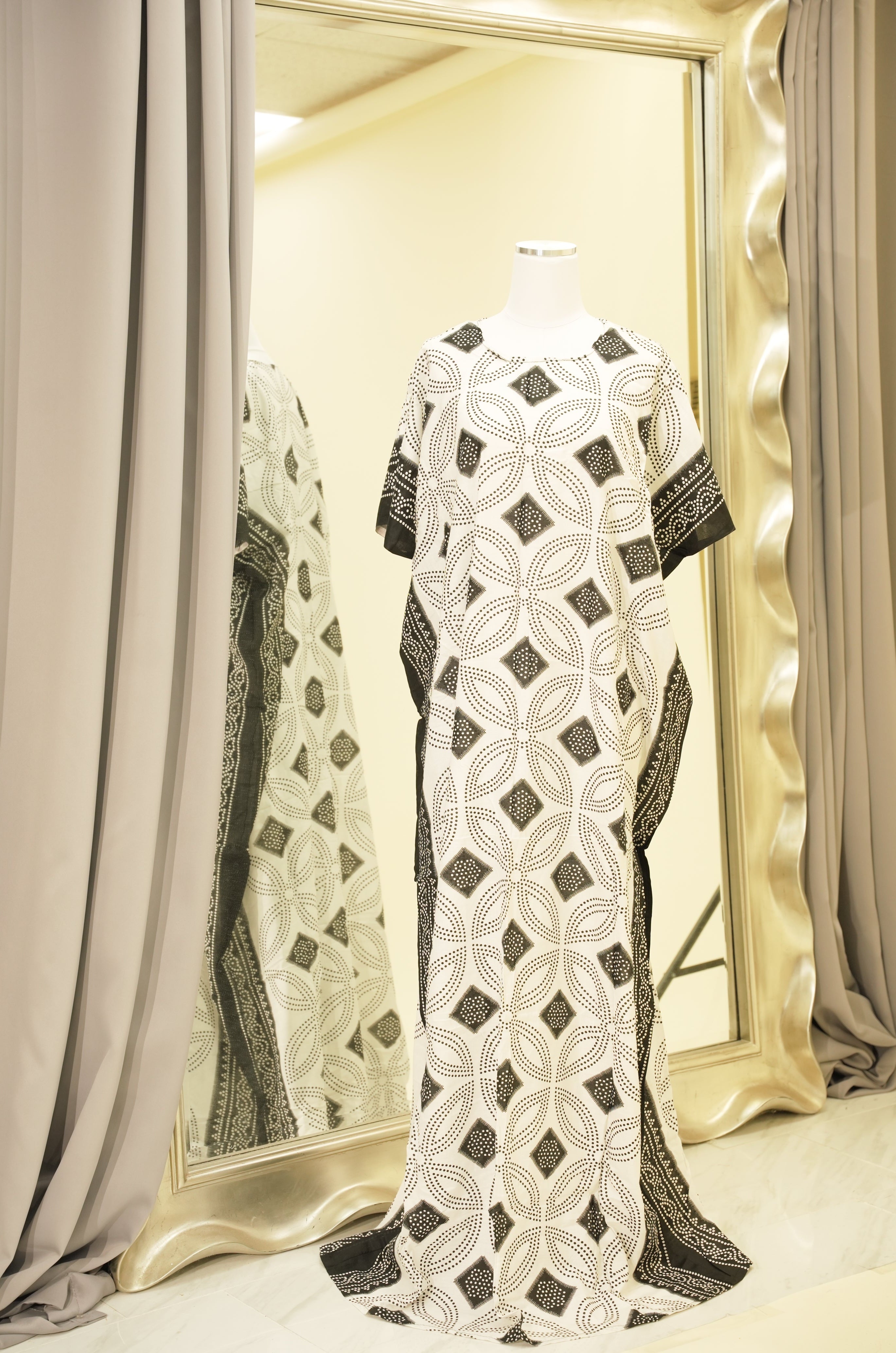 White Shash print bati dress Kabayare