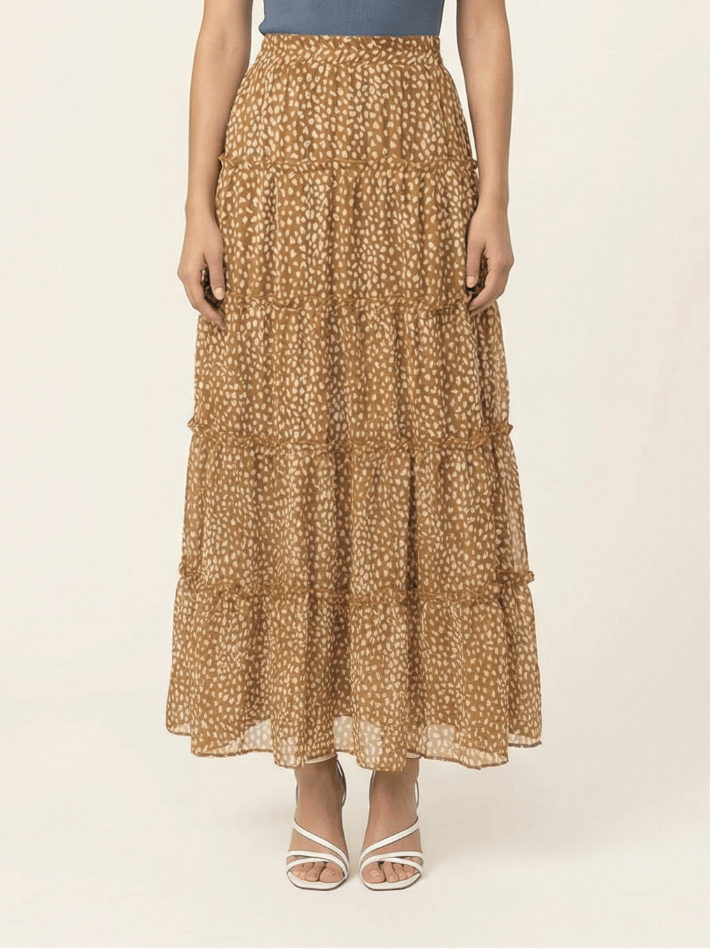 Wild cheetah tiered maxi skirt Kabayare