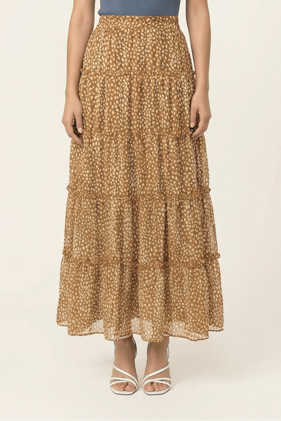 Wild cheetah tiered maxi skirt Kabayare