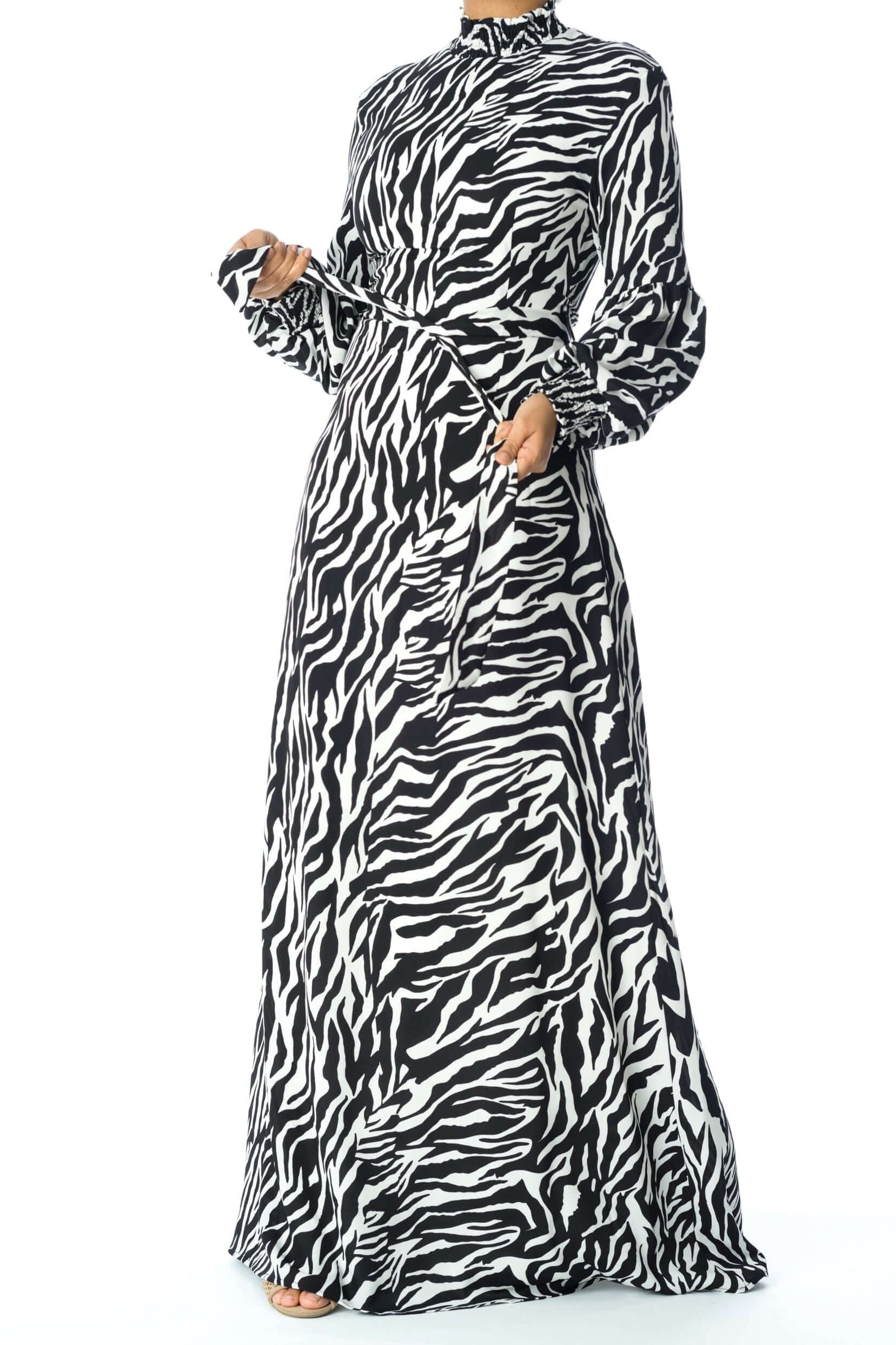 Wild Zebra Print maxi dress Kabayare