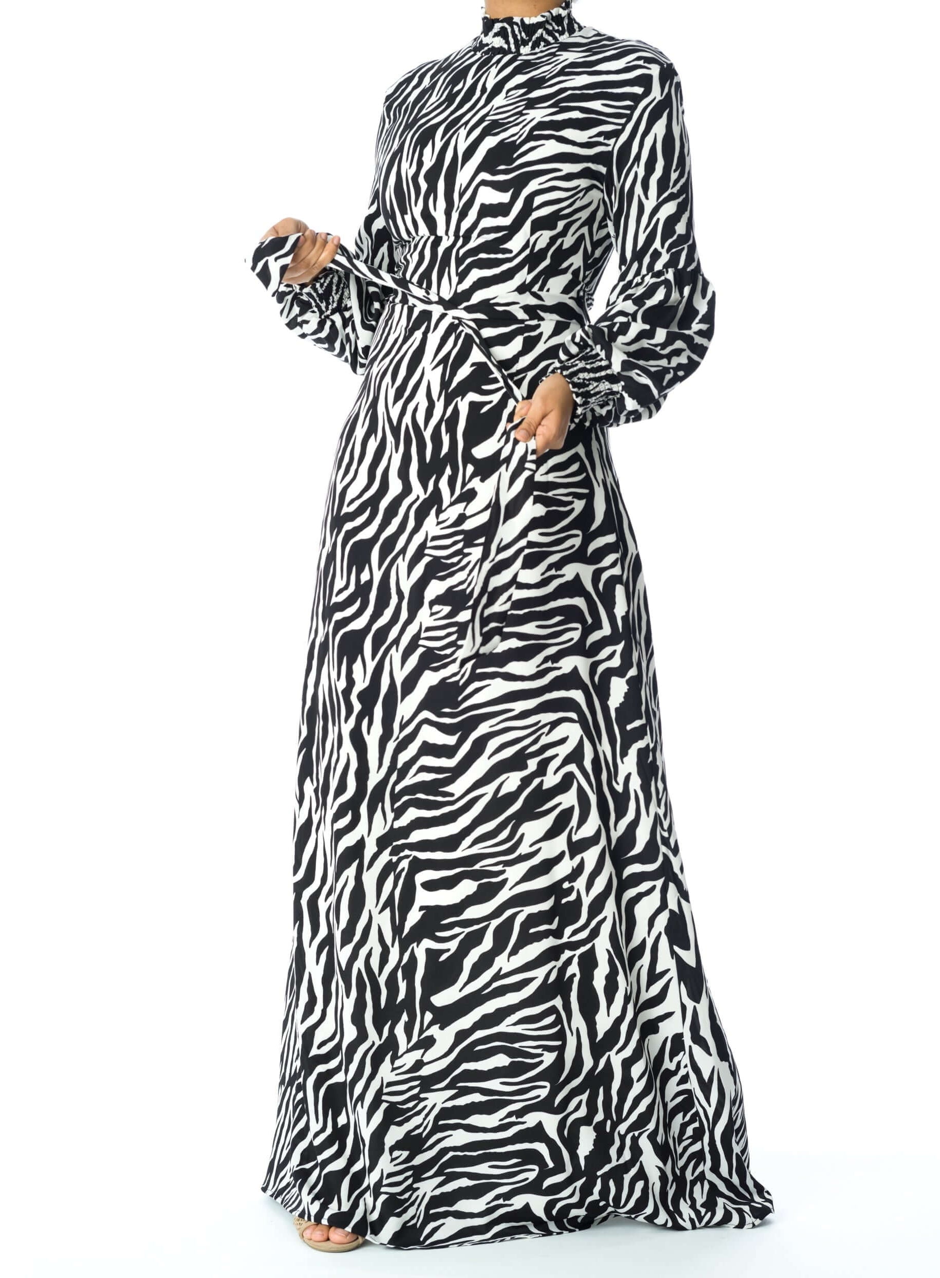 Wild Zebra Print maxi dress Kabayare