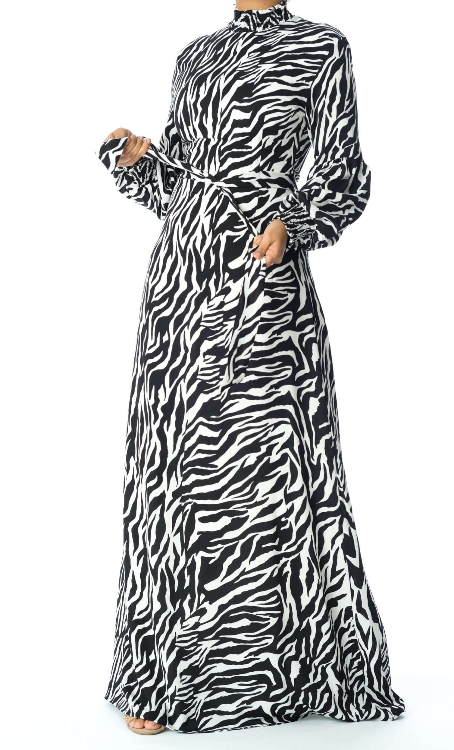 Wild Zebra Print maxi dress Kabayare