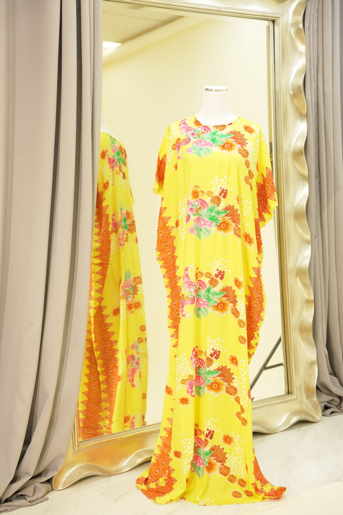 Yellow Nasrin floral print bati dress Kabayare