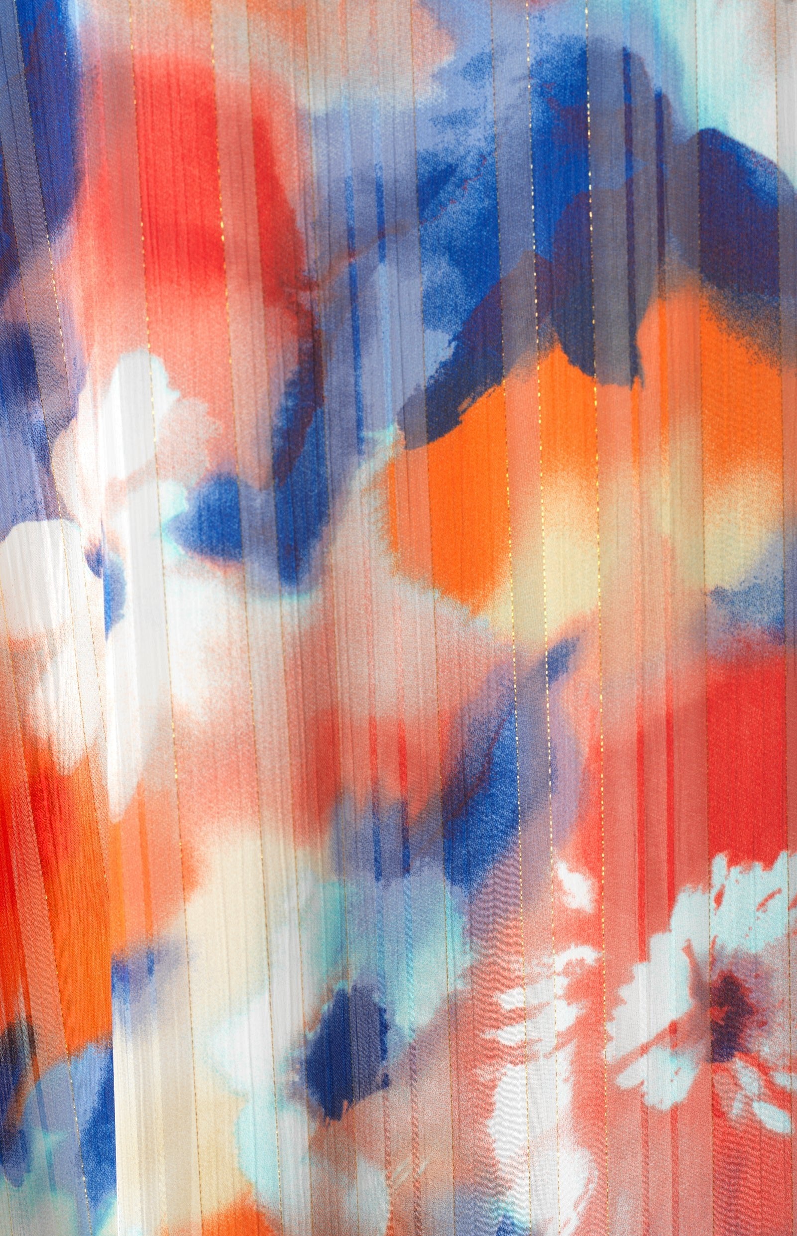 Zohra Blue and red tone silk chiffon shimmer kaftan abaya Kabayare