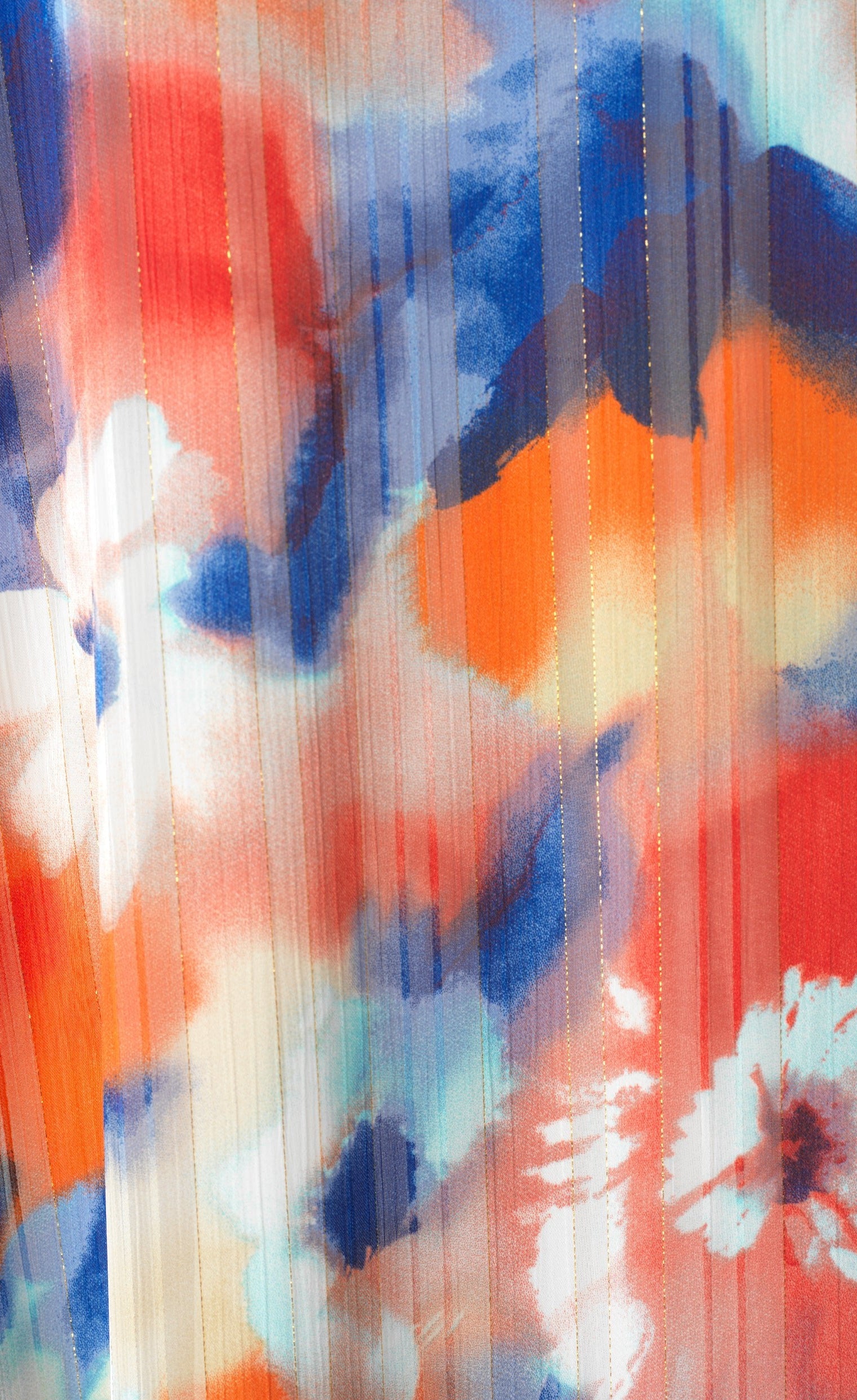 Zohra Blue and red tone silk chiffon shimmer kaftan abaya Kabayare