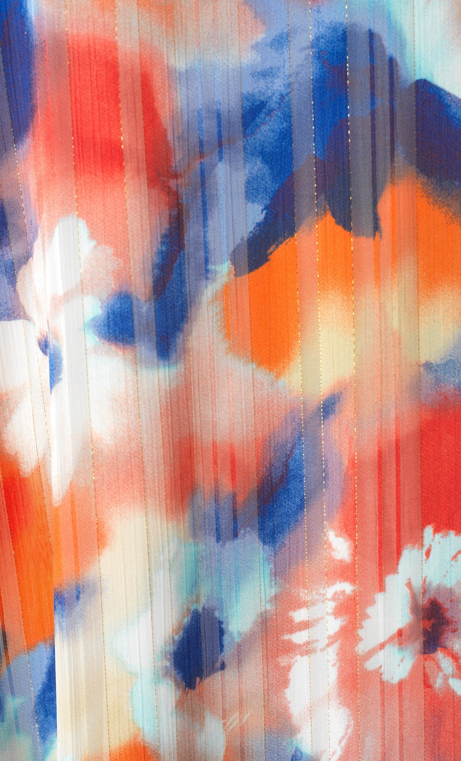 Zohra Blue and red tone silk chiffon shimmer kaftan abaya Kabayare