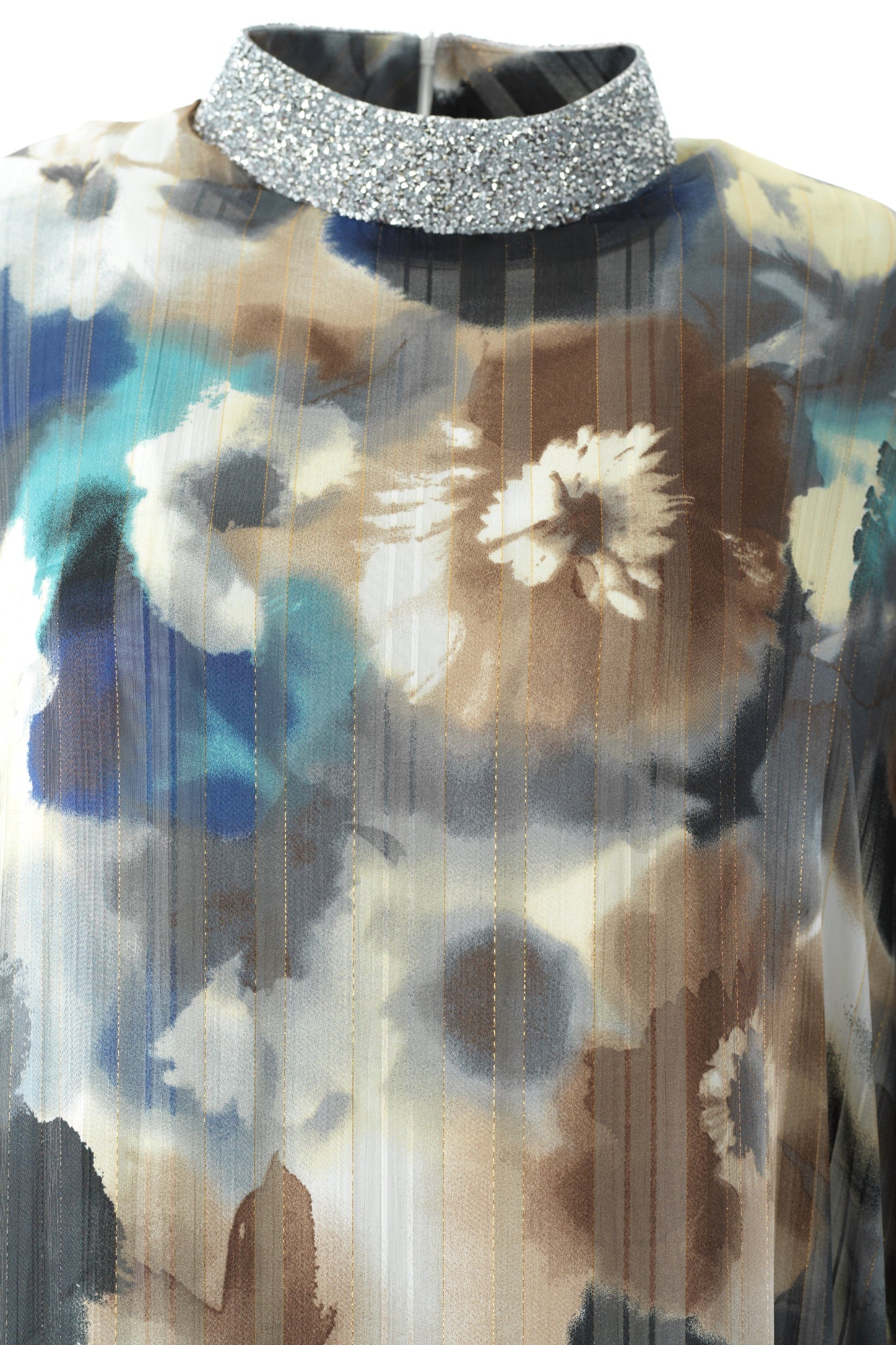 Zohra Earth tone silk chiffon shimmer kaftan abaya Kabayare