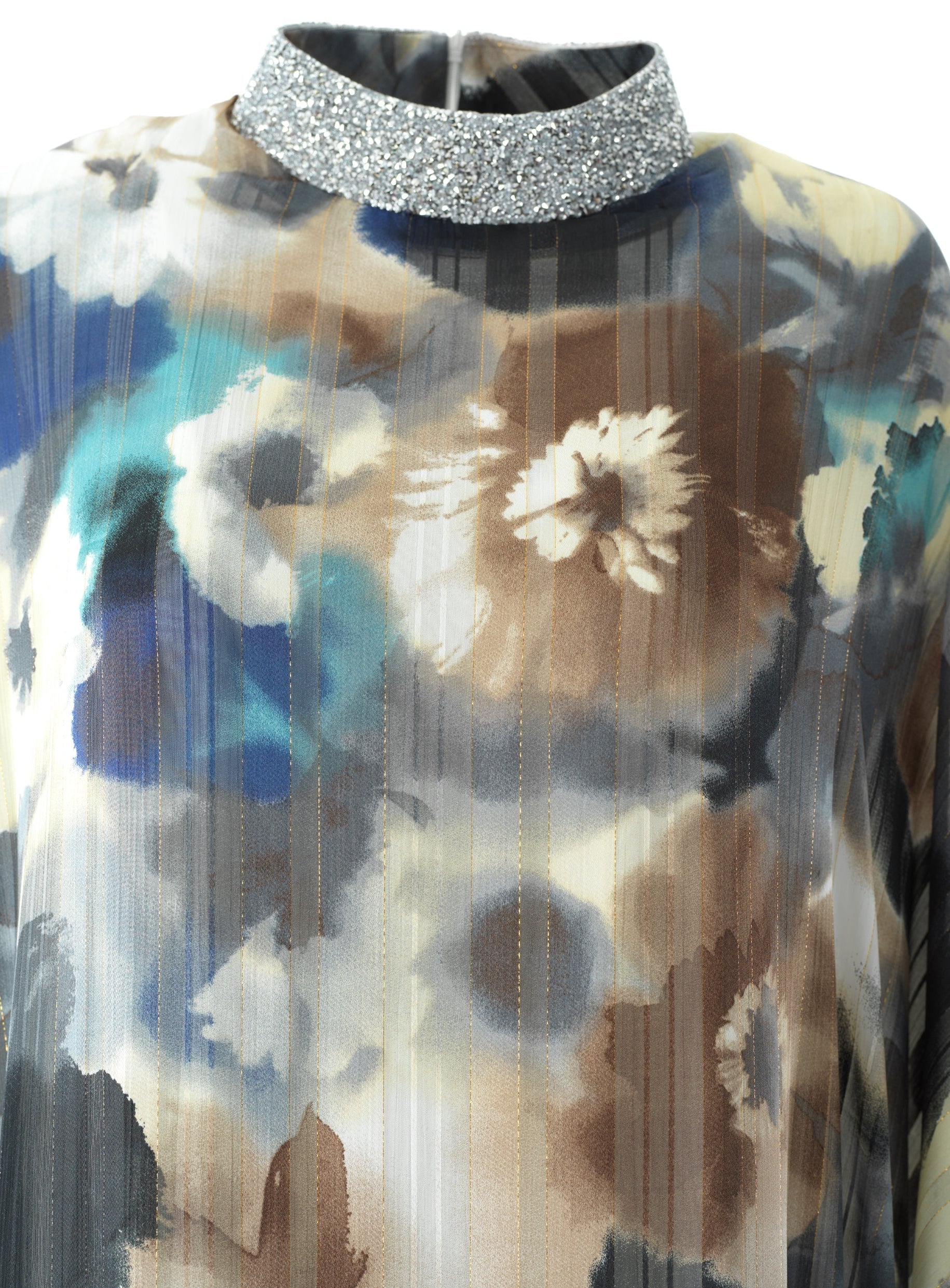 Zohra Earth tone silk chiffon shimmer kaftan abaya Kabayare
