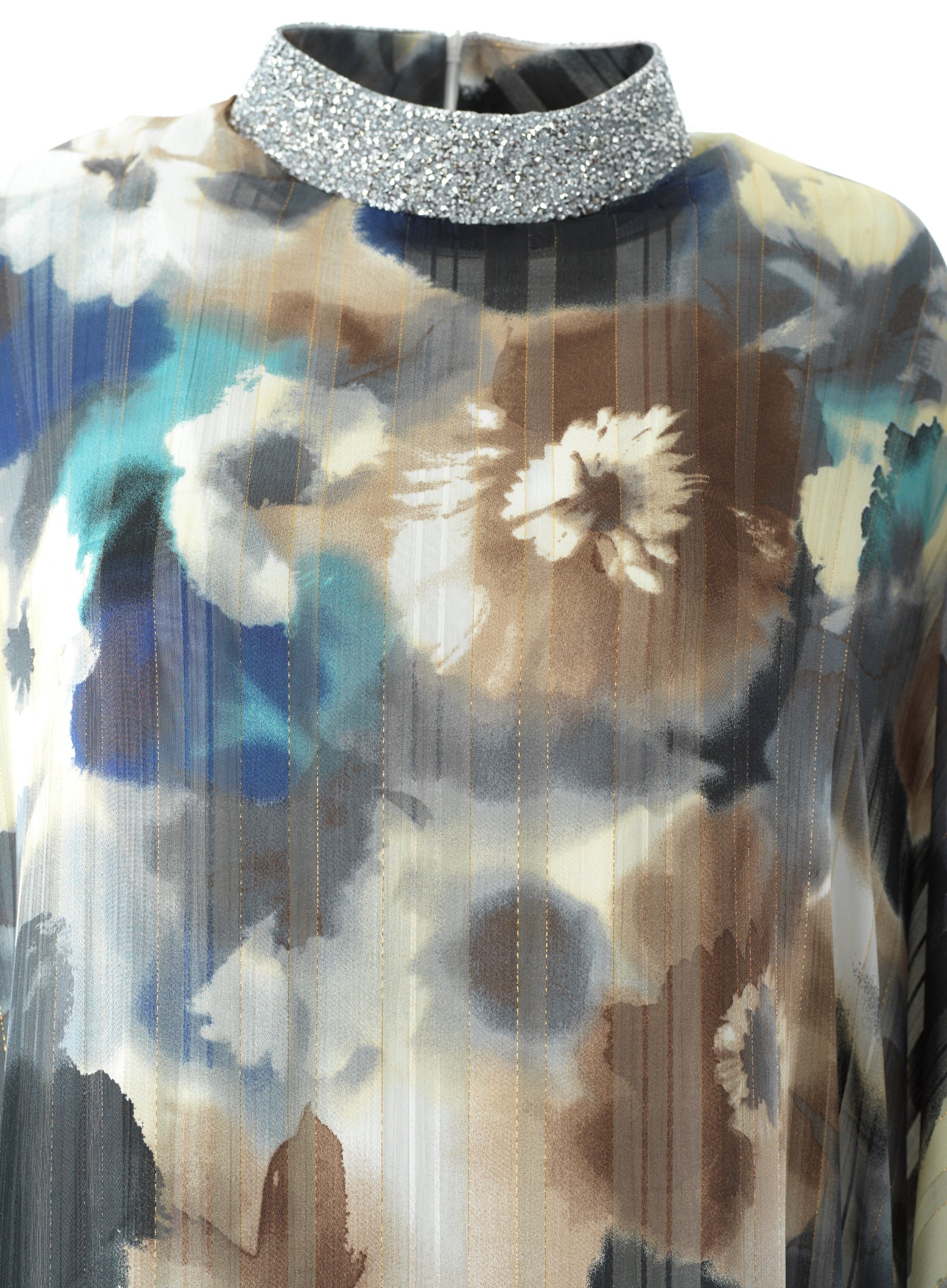 Zohra Earth tone silk chiffon shimmer kaftan abaya Kabayare